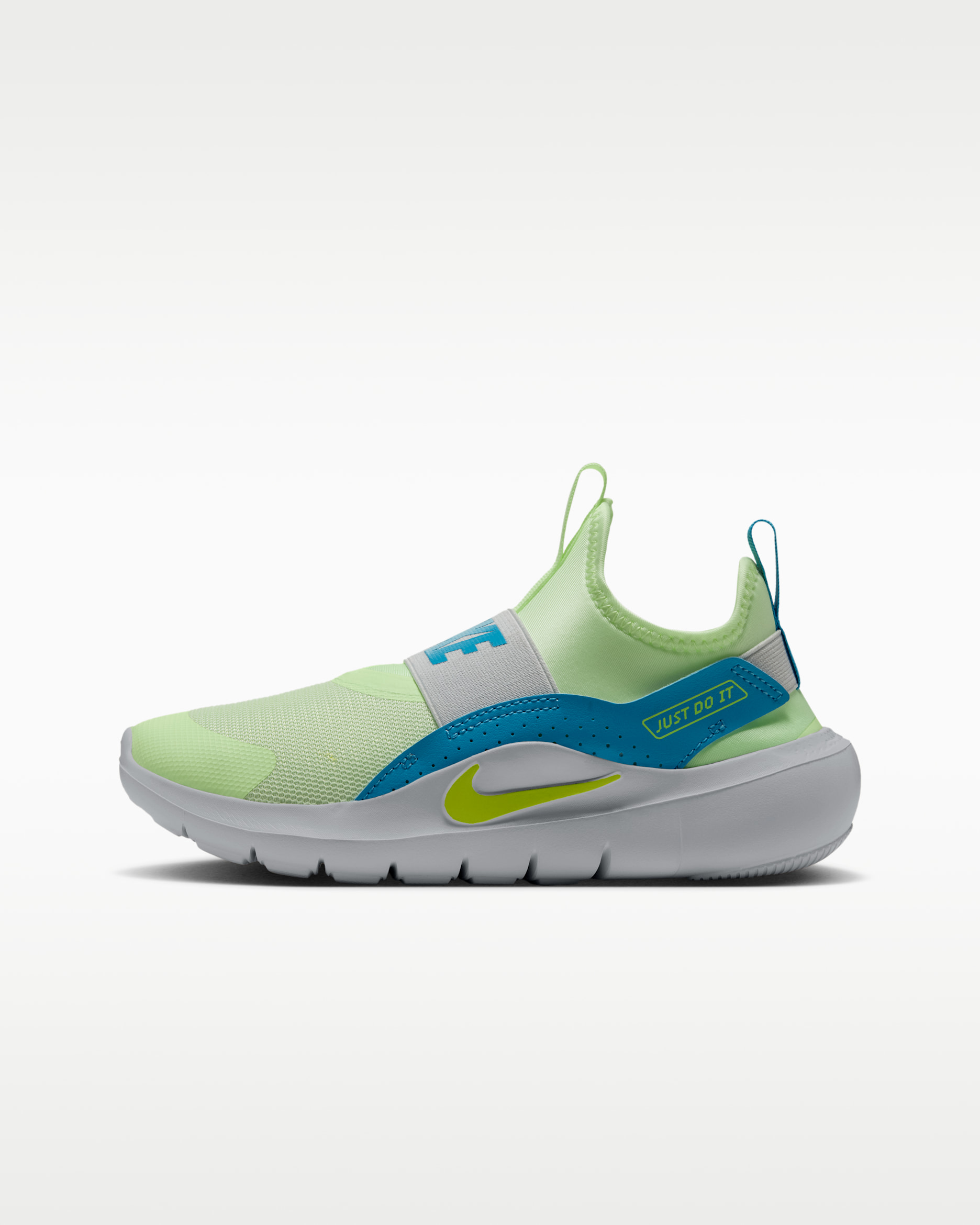 Nike Flex Runner 4 Big Kids' Running Shoes - Barely Volt/Light Current Blue/Photon Dust/Lemon Venom