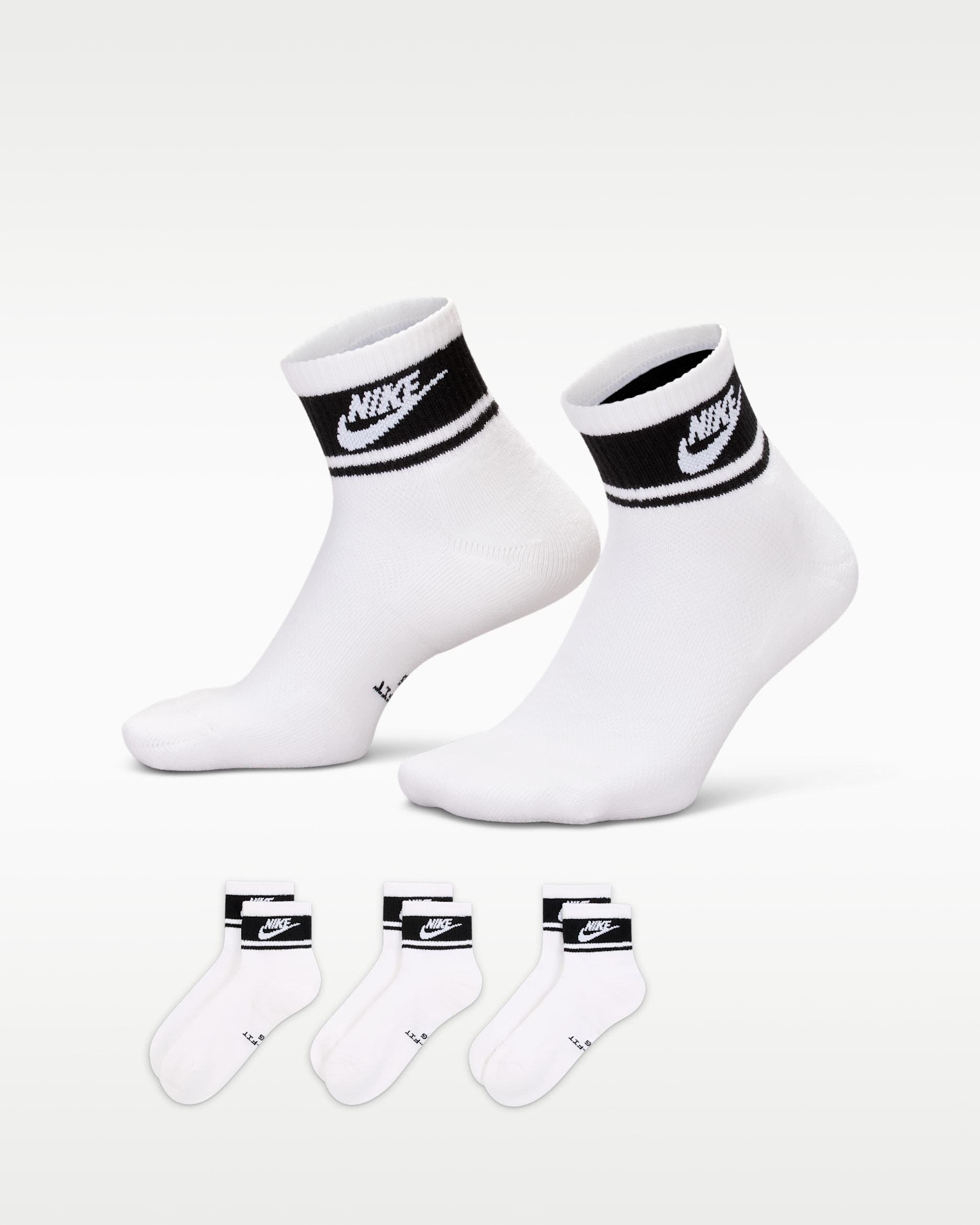 Nike Everyday Elevated Ankle Socks (3 Pairs) - Multi-Color