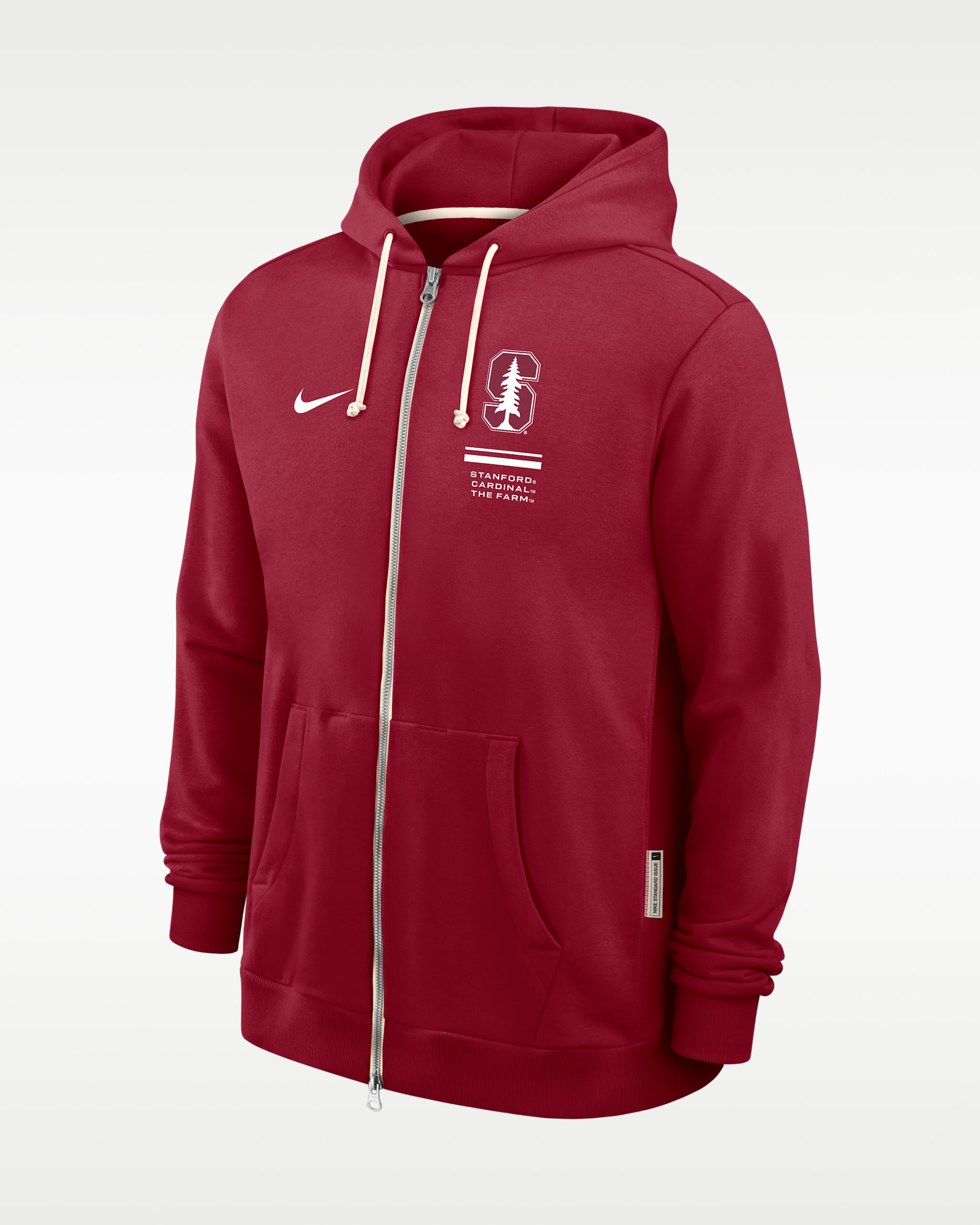 Stanford Sideline Standard Issue Men's Nike Dri-FIT College Full-Zip Hoodie - Team Crimson