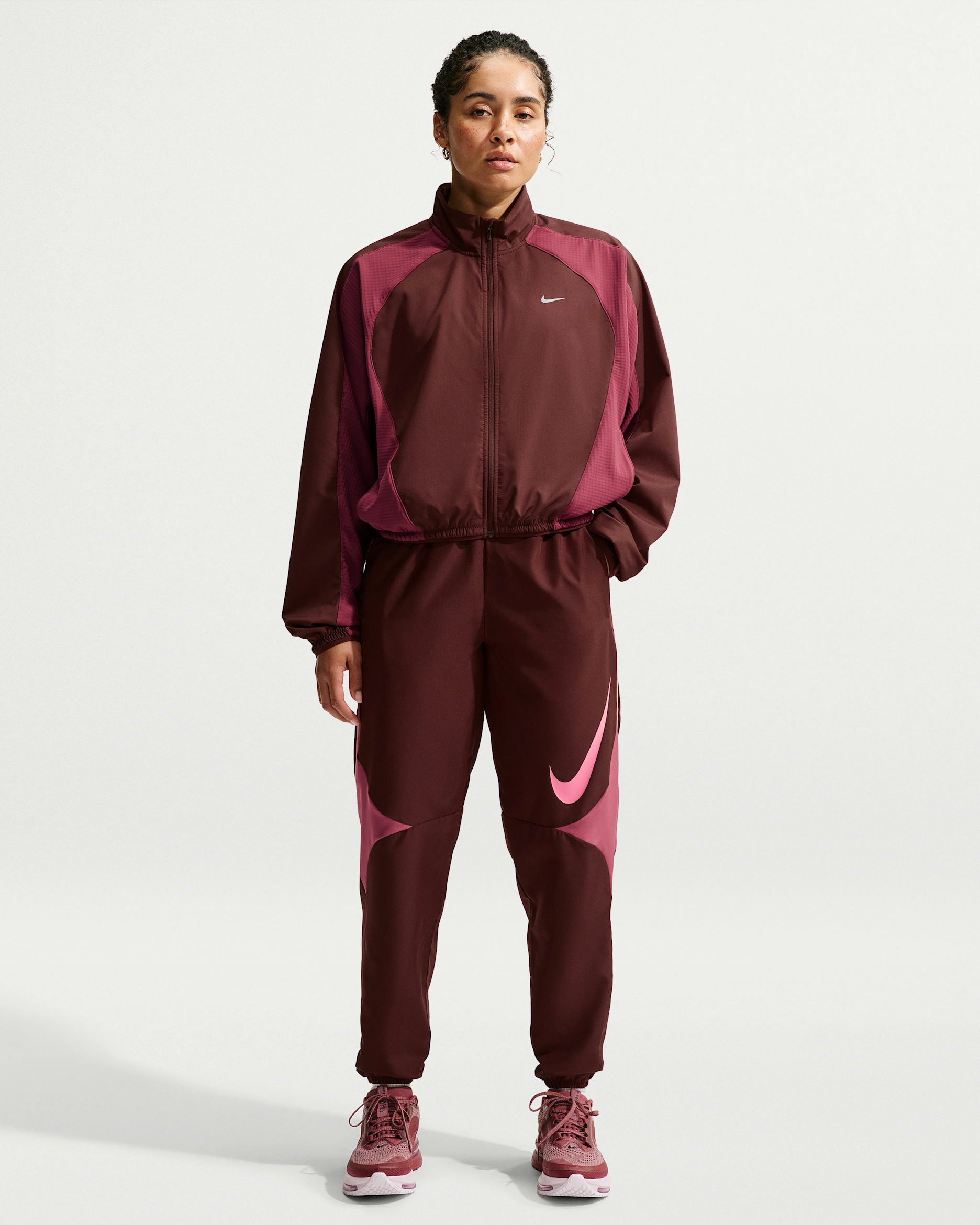Nike Swoosh Women's Dri-FIT Running Trousers - Mystic Dates/Pink Smoke/Rust Pink/Peony