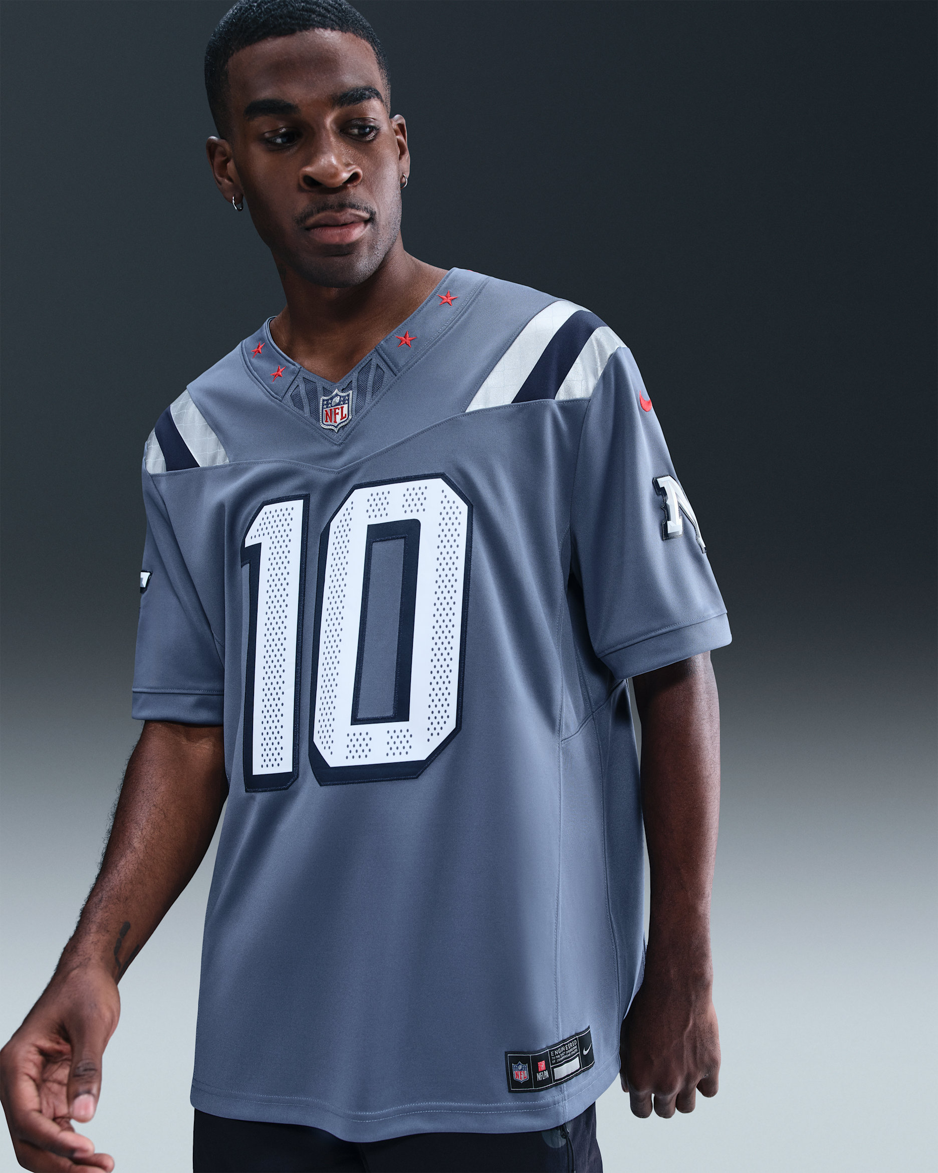 Drake Maye New England Patriots Rivalries Collection Men's Nike Dri-FIT NFL Limited Jersey - Blue