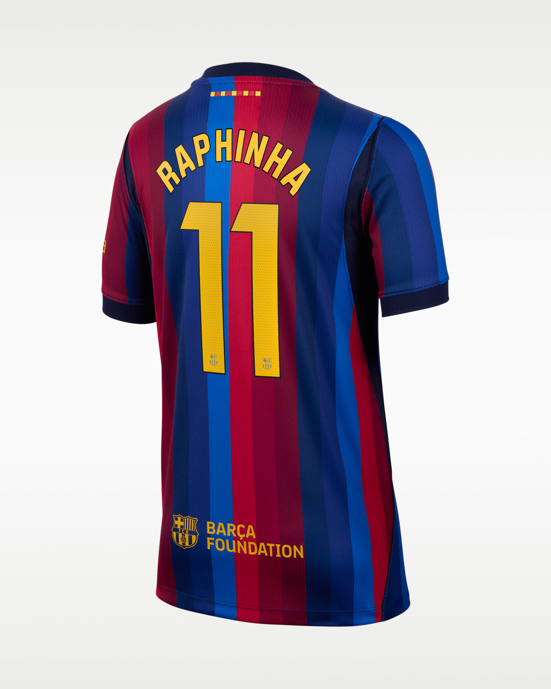 Raphinha FC Barcelona 2026/27 Stadium Home Big Kids' Nike Dri-FIT Soccer Jersey - Red