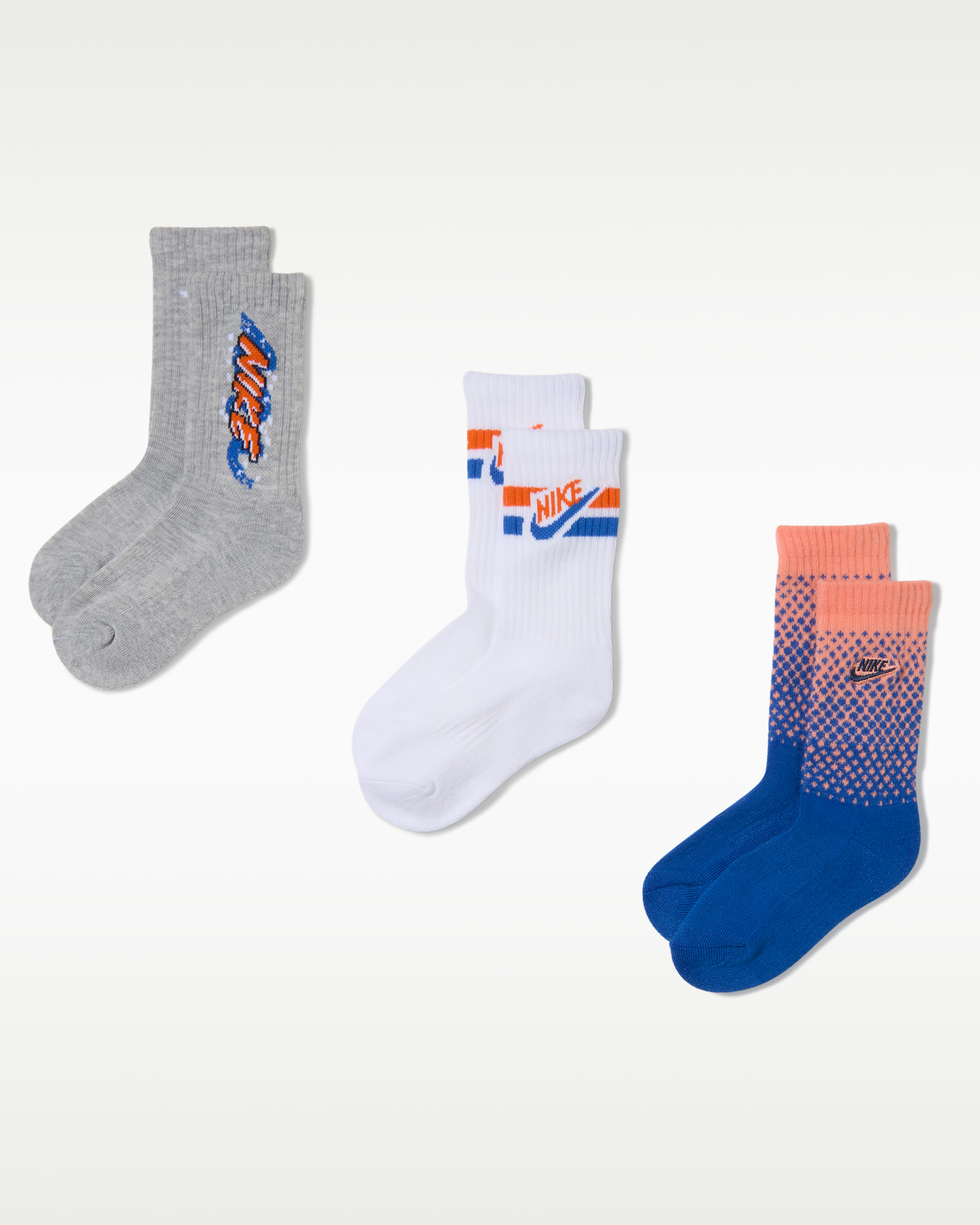 Nike Kids' Snow Motion Cushioned Crew Socks (3 Pairs) - Grey Heather