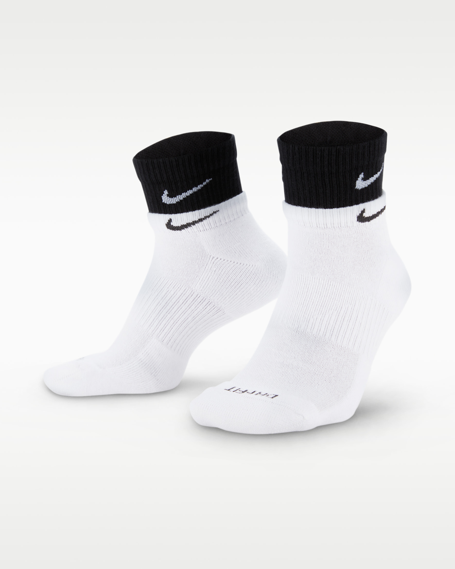 Nike Everyday Plus Cushioned Training Ankle Socks - White/White/Black