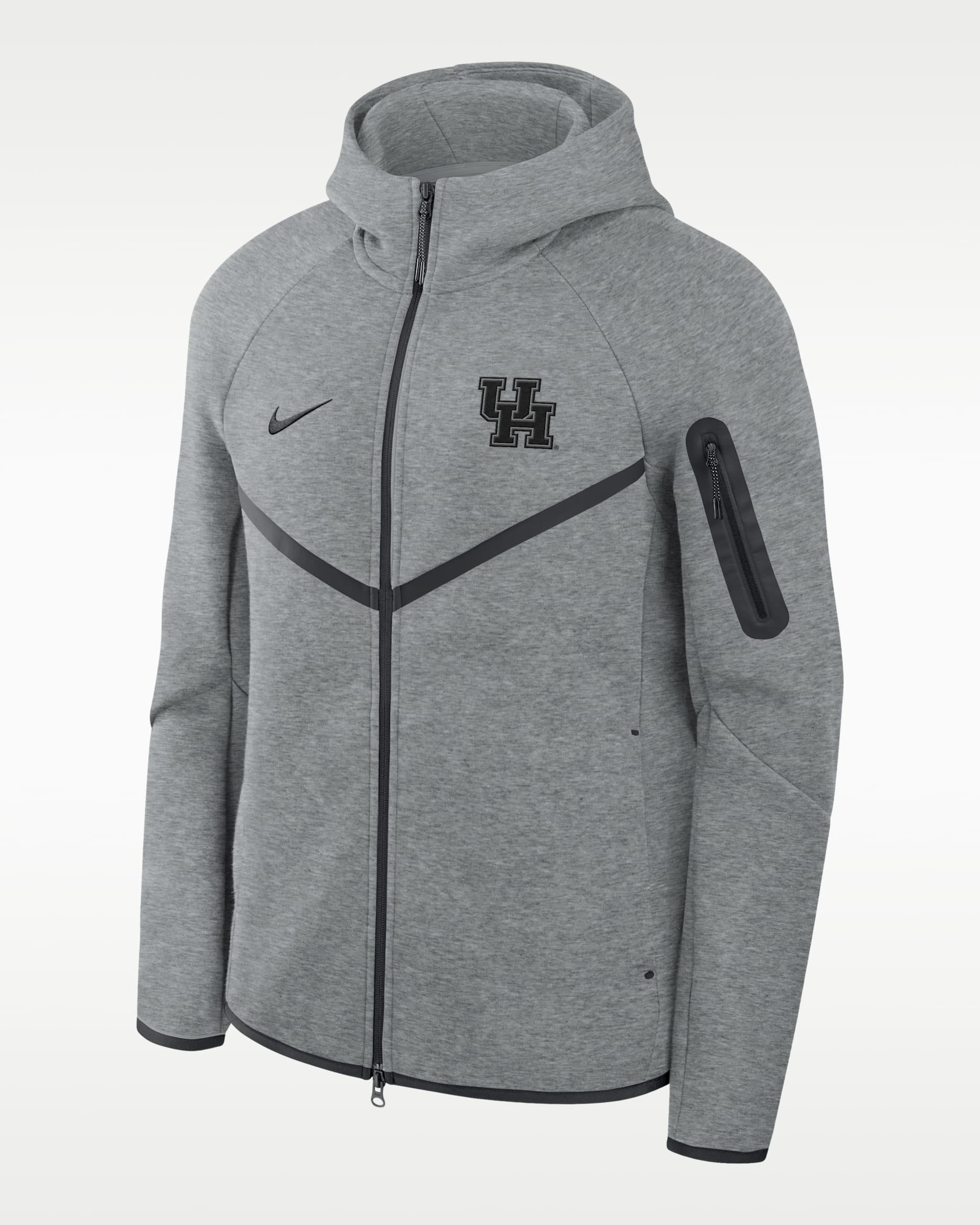 Houston Cougars Tech Men's Nike Basketball Fleece Full-Zip Hoodie - Grey