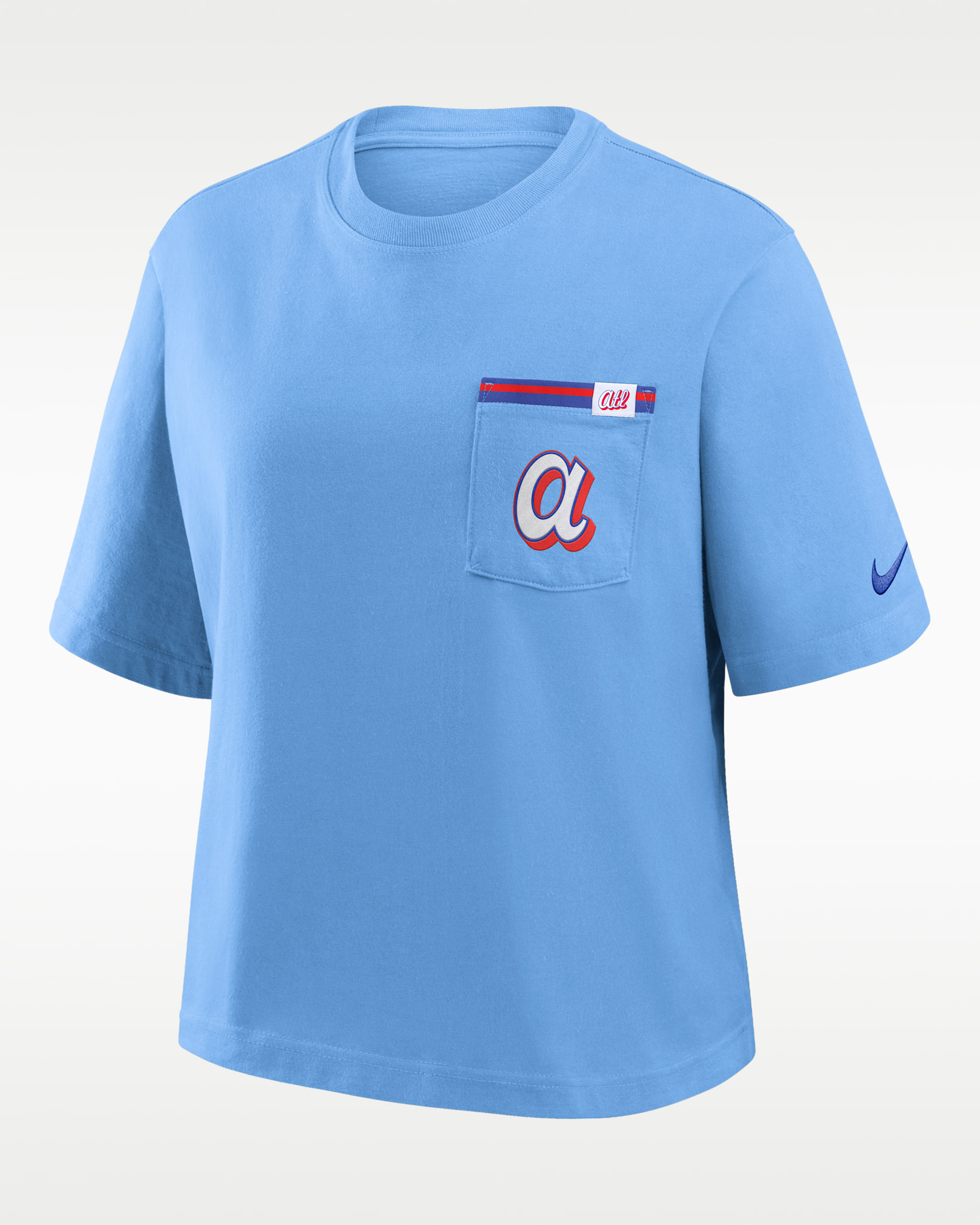Atlanta Braves City Connect Pocket Boxy Women's Nike MLB T-Shirt - Powder Blue