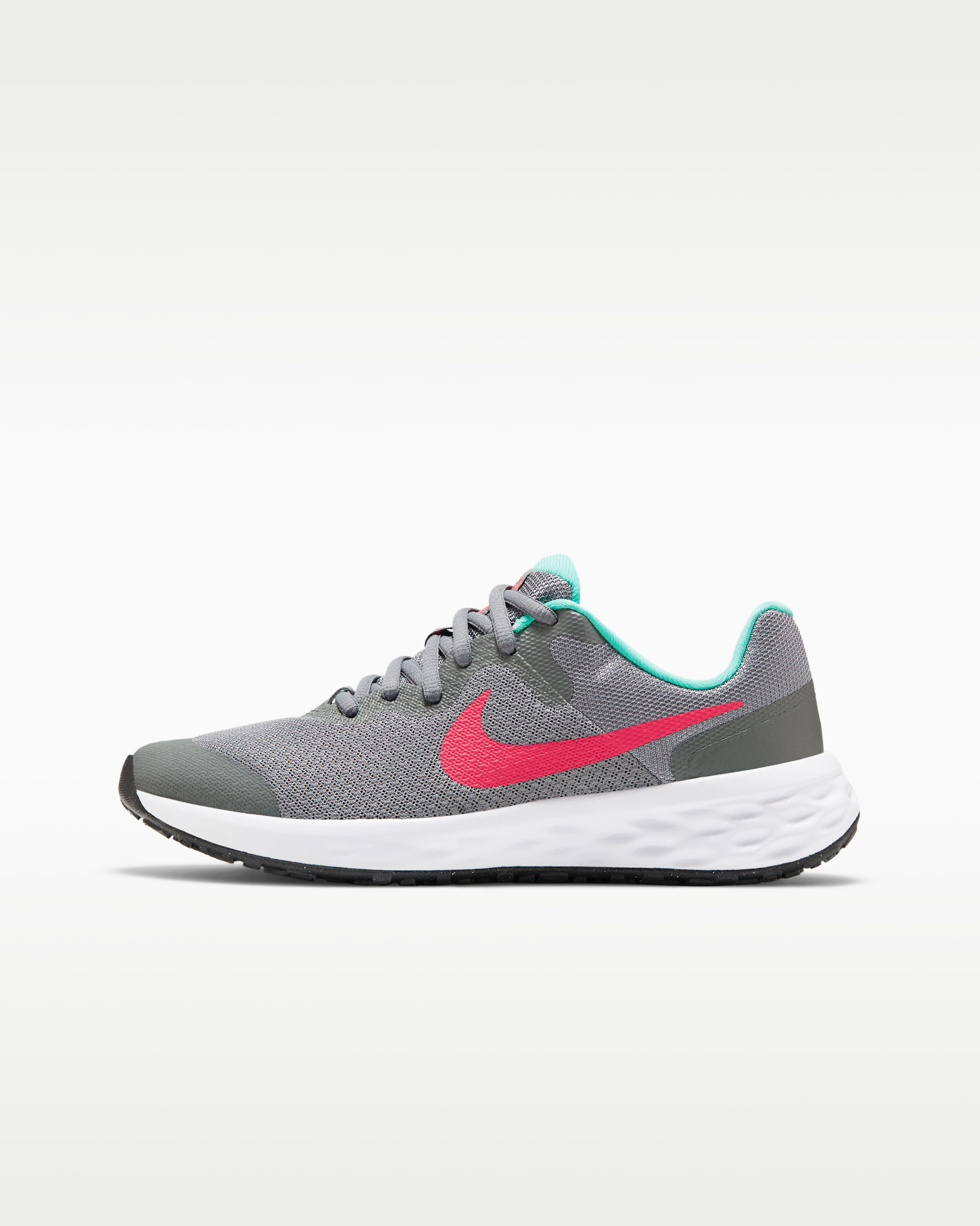 Nike Revolution 6 Older Kids' Road Running Shoes - Smoke Grey/Washed Teal/Siren Red