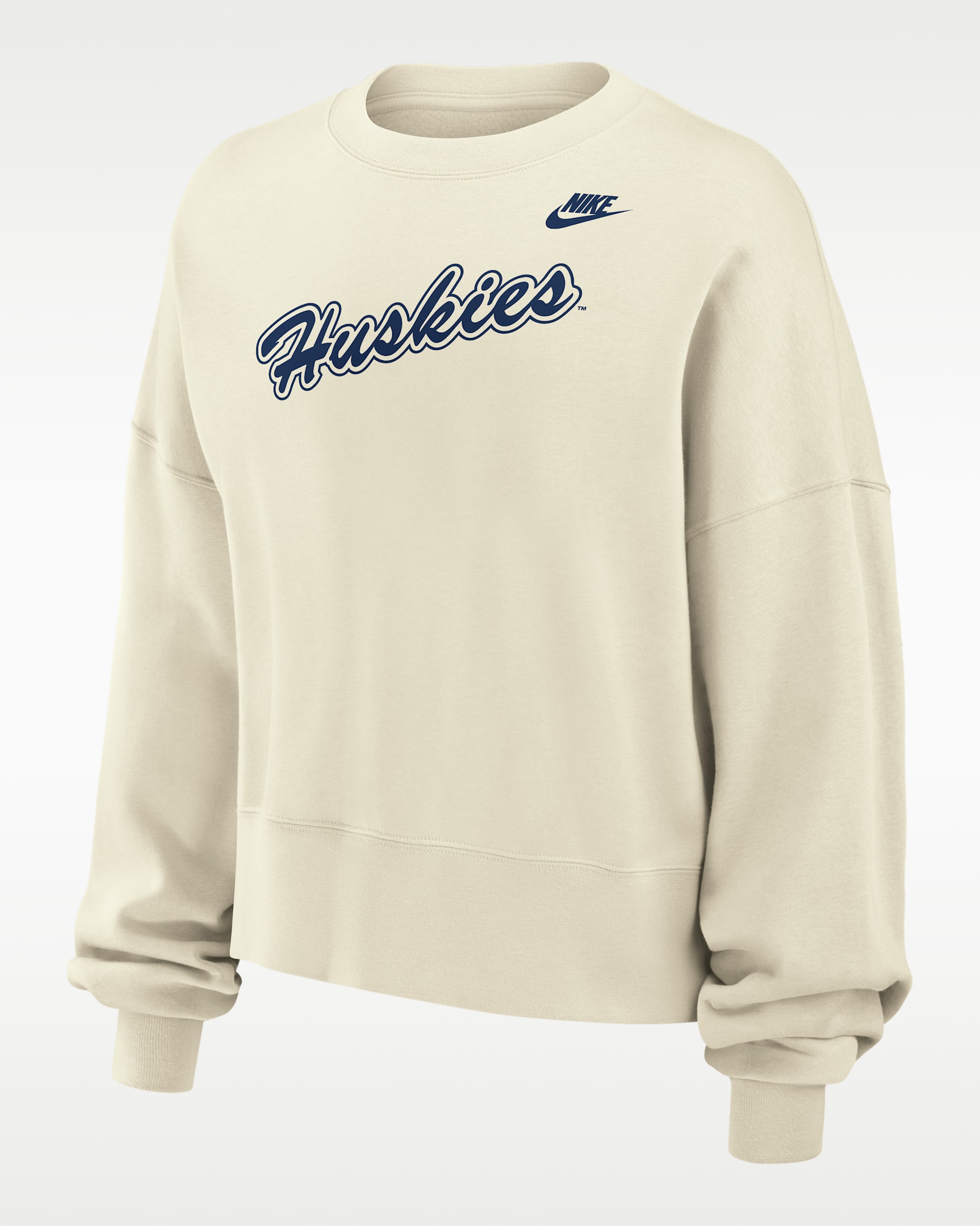 Connecticut Huskies Phoenix Fleece Women's Nike Football Crew-Neck Sweatshirt - Sail