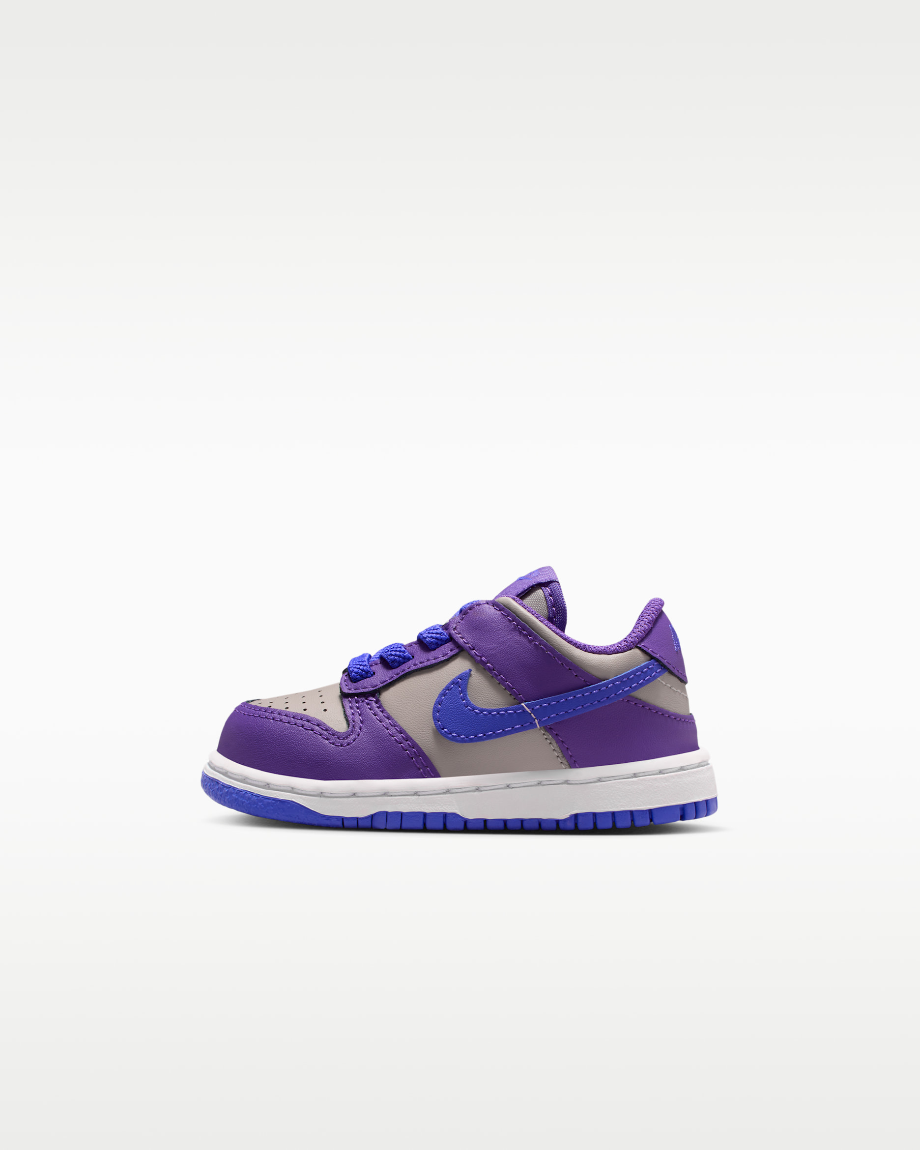 Tenis para bebé e infantil Nike Dunk Low - Gris universitario/Uva salvaje/Blanco/Violeta persa