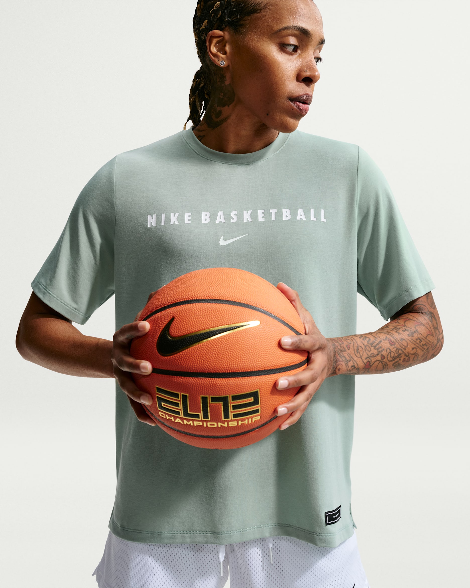 Nike Women's Dri-FIT Short-Sleeve Warm-Up Basketball Top - Steam/White