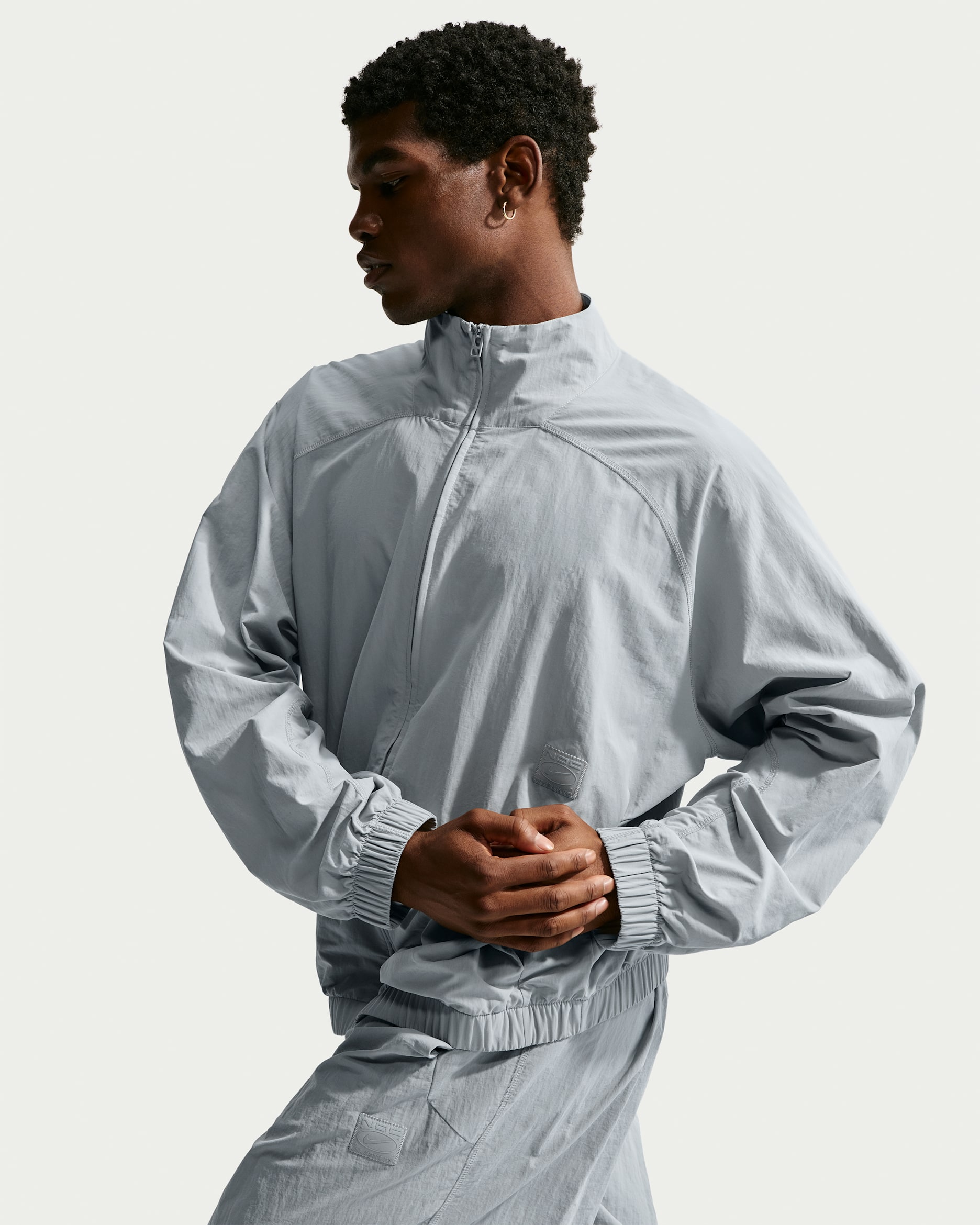 Nike Men's N.A.C. Dri-FIT Oversized Full-Zip Woven Jacket - Light Smoke Grey/Light Smoke Grey