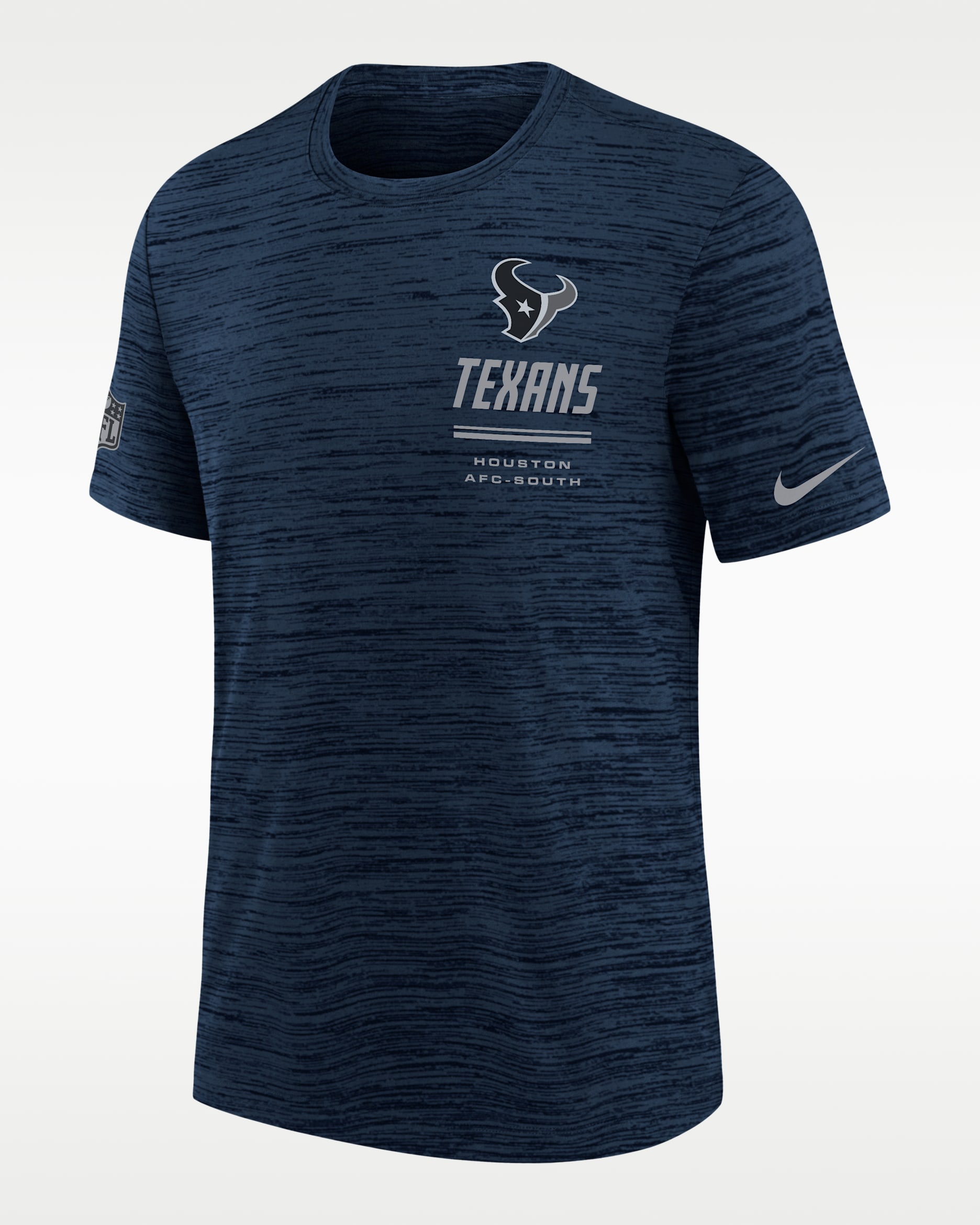 Houston Texans Sideline Team Issue Velocity Big Kids' Nike Dri-FIT NFL T-Shirt - Navy
