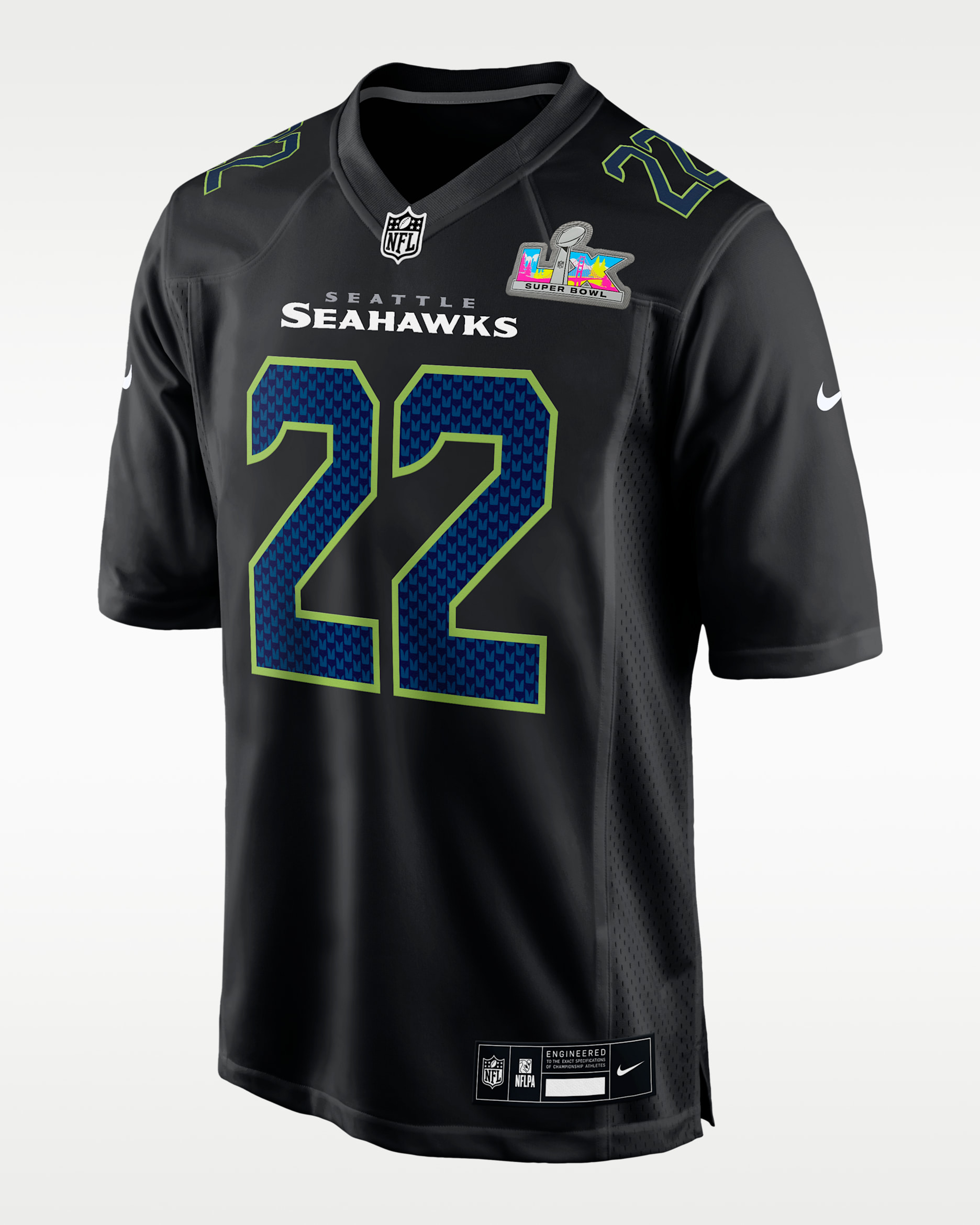 Rashid Shaheed Seattle Seahawks Super Bowl LX Men's Nike NFL Game Fashion Jersey - Black