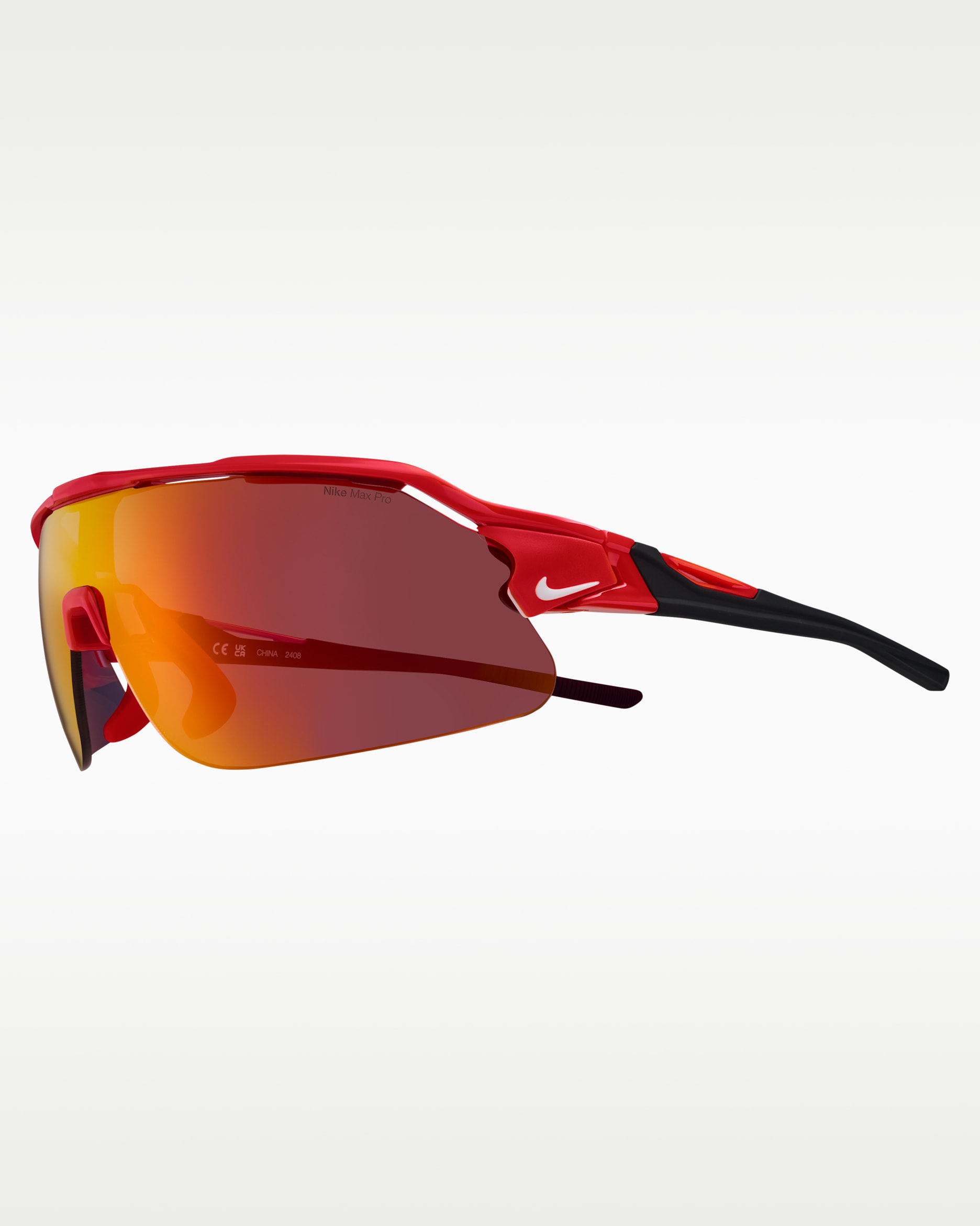 Lentes de sol con diseño avanzado Road Tint Nike Flyfree Shield - Rojo universitario