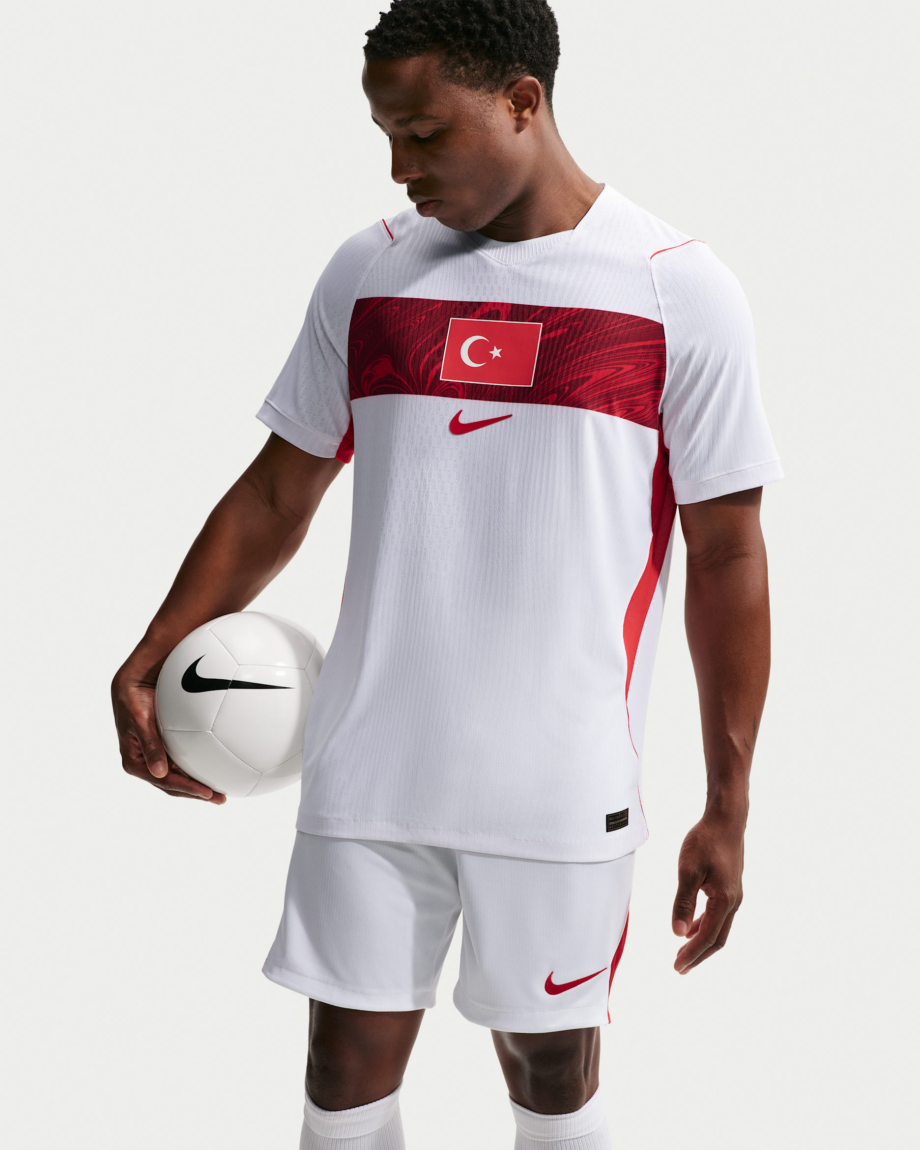 Türkei 2026 Auswärtsspiel Nike Aero-FIT authentisches Fußballtrikot (Herren) - Weiß/Sport Red/Sport Red