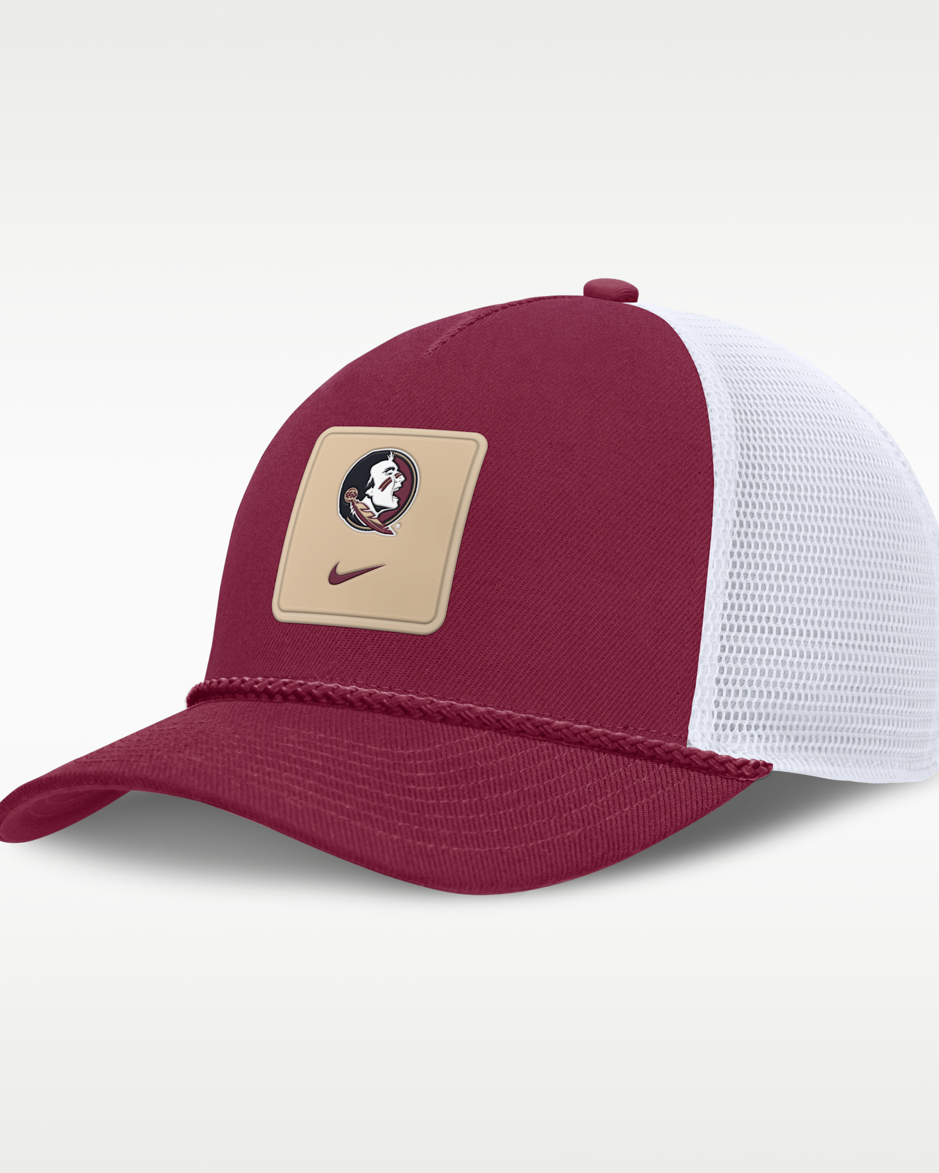 Florida State Sideline Gameday Rope Men's Nike College Trucker Adjustable Hat - Team Maroon/White