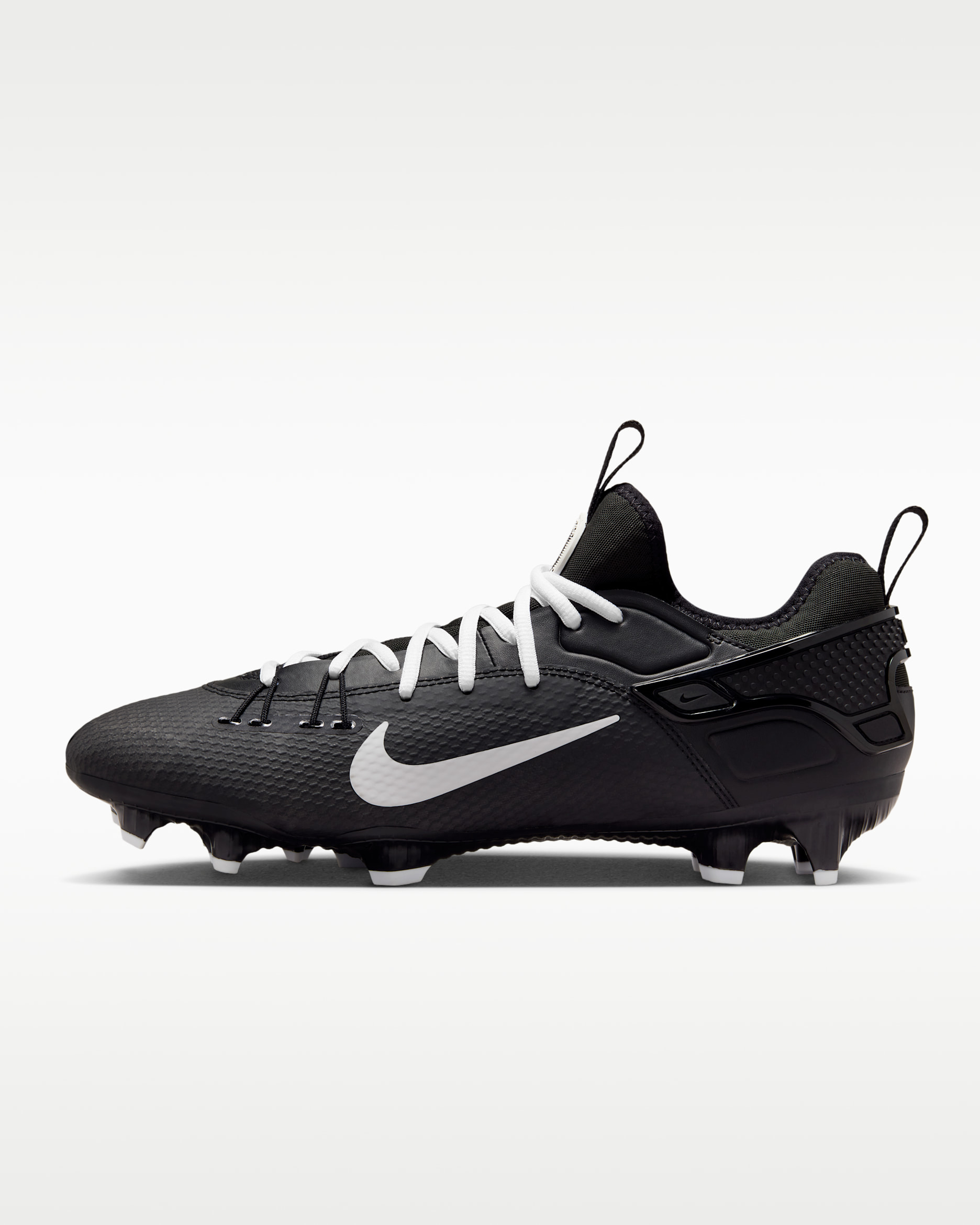 Nike Huarache 9 Elite Low LAX Lacrosse Cleats - Black/White/White