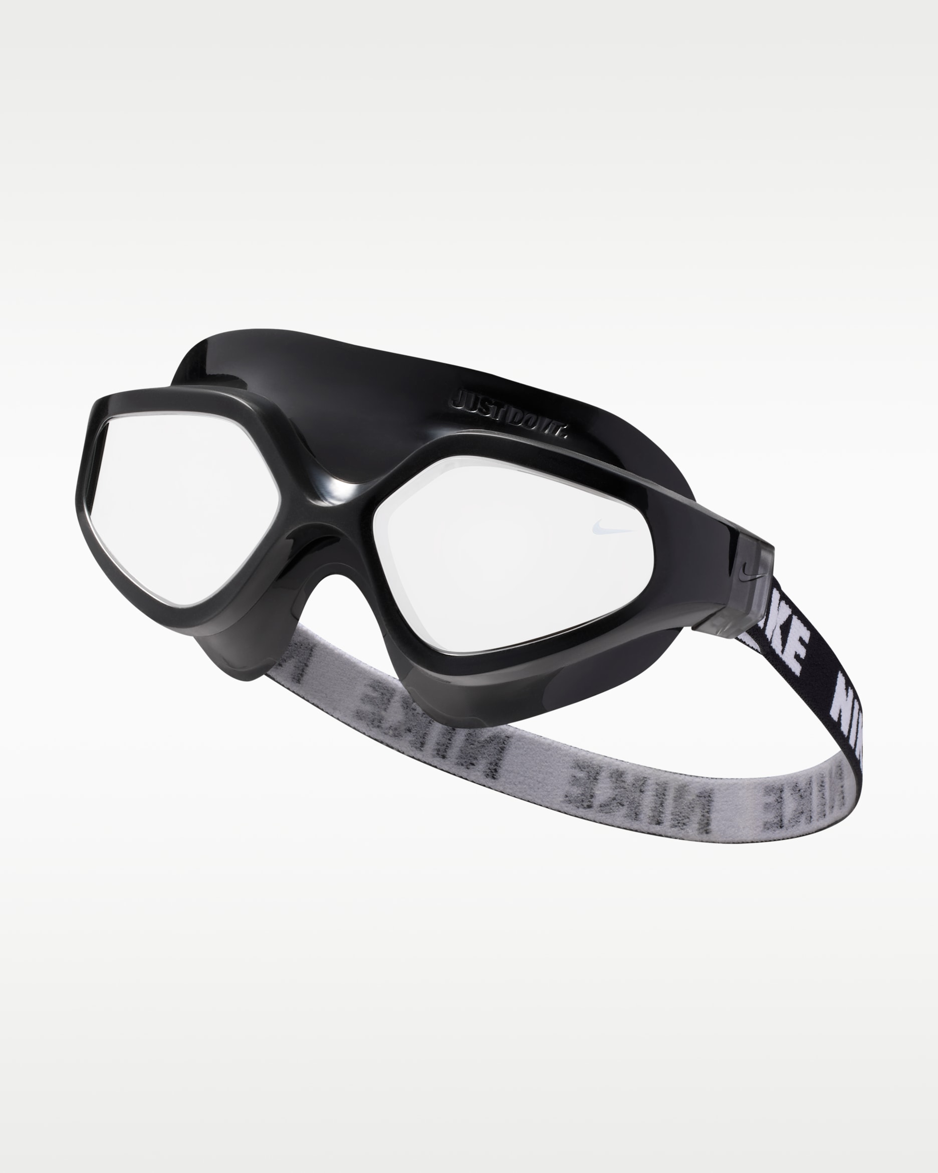 Goggles tipo máscara de natación espejados Nike Swim Expanse - Negro/Plata/Gris neutro/Blanco