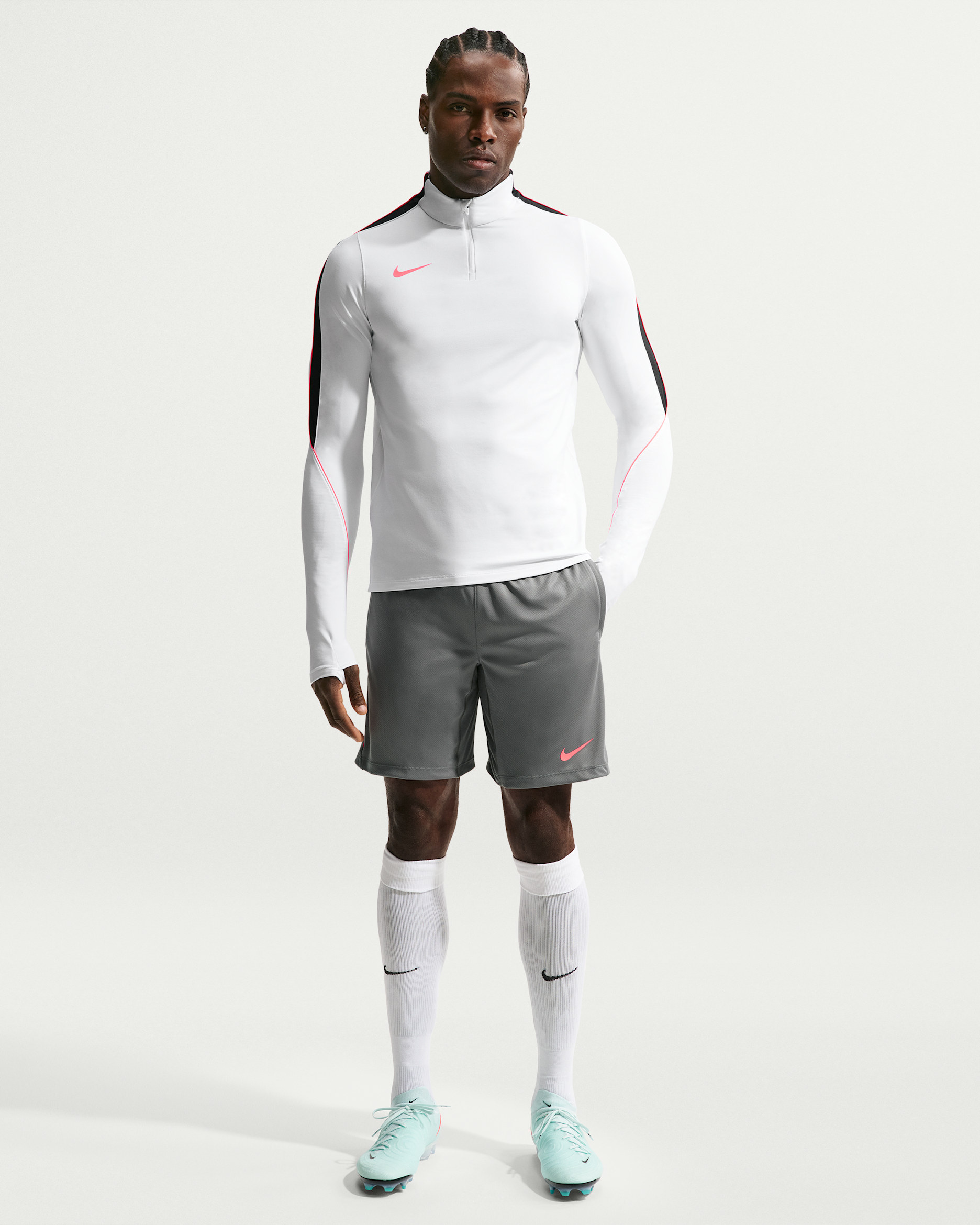 Nike Strike Men's Dri-FIT Football Shorts - Smoke Grey/Black/Hot Punch/Hot Punch