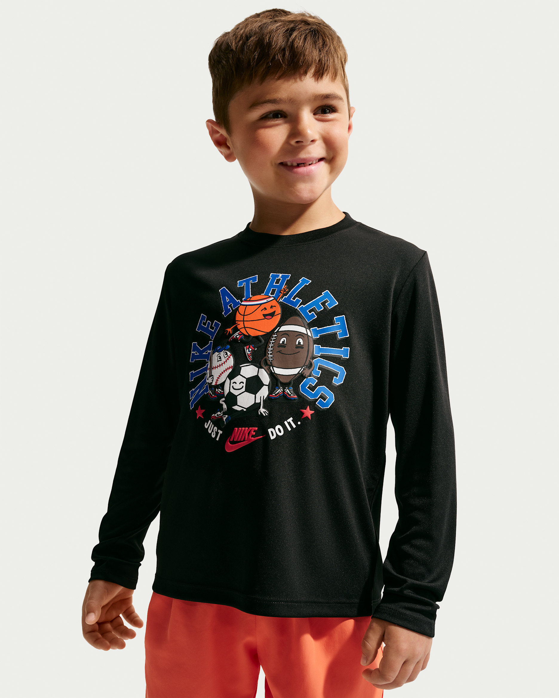 Nike Little Kids' Dri-FIT Graphic Long-Sleeve T-Shirt - Black