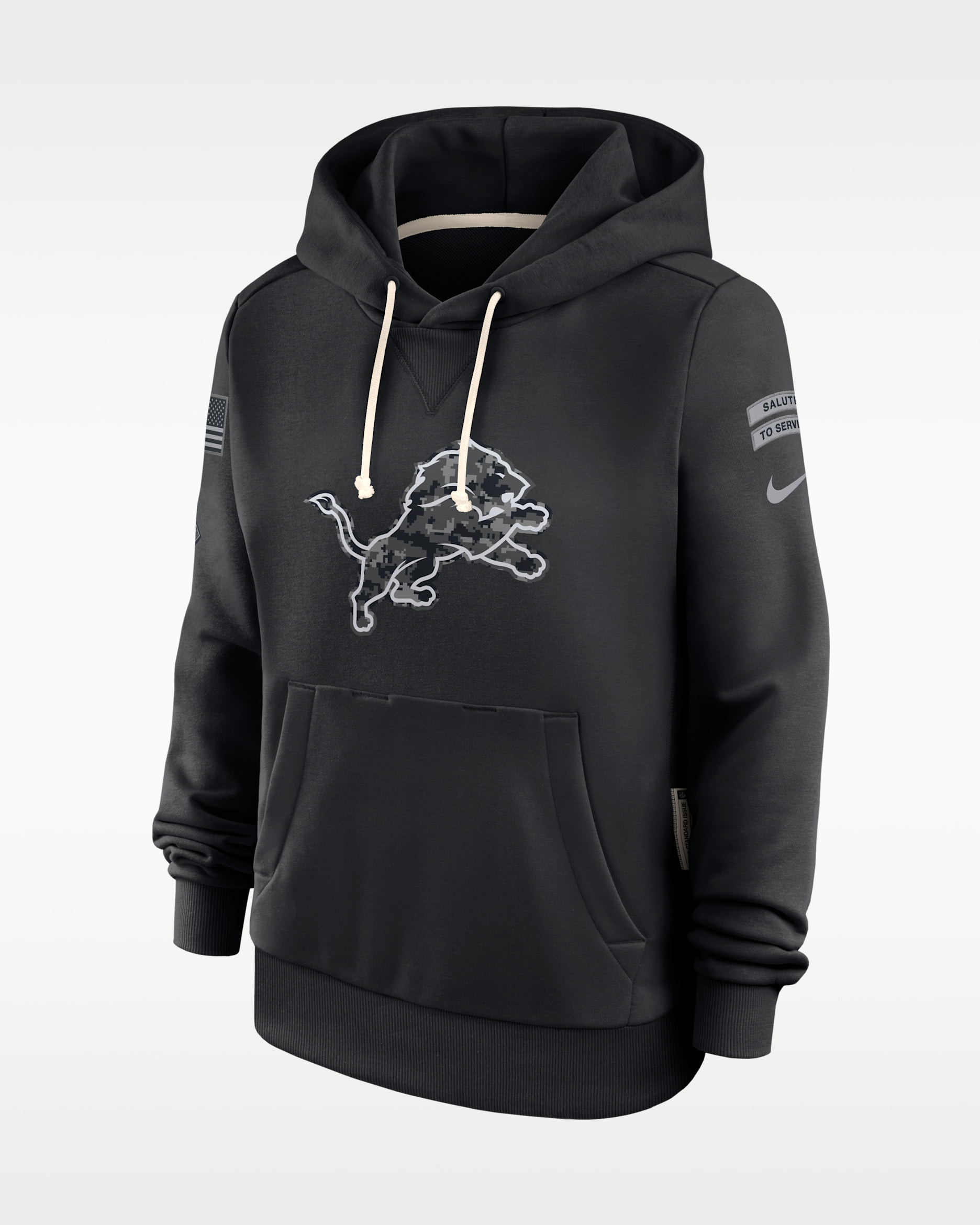 Detroit Lions Salute to Service Sideline Women's Nike Dri-FIT NFL Pullover Hoodie - Black