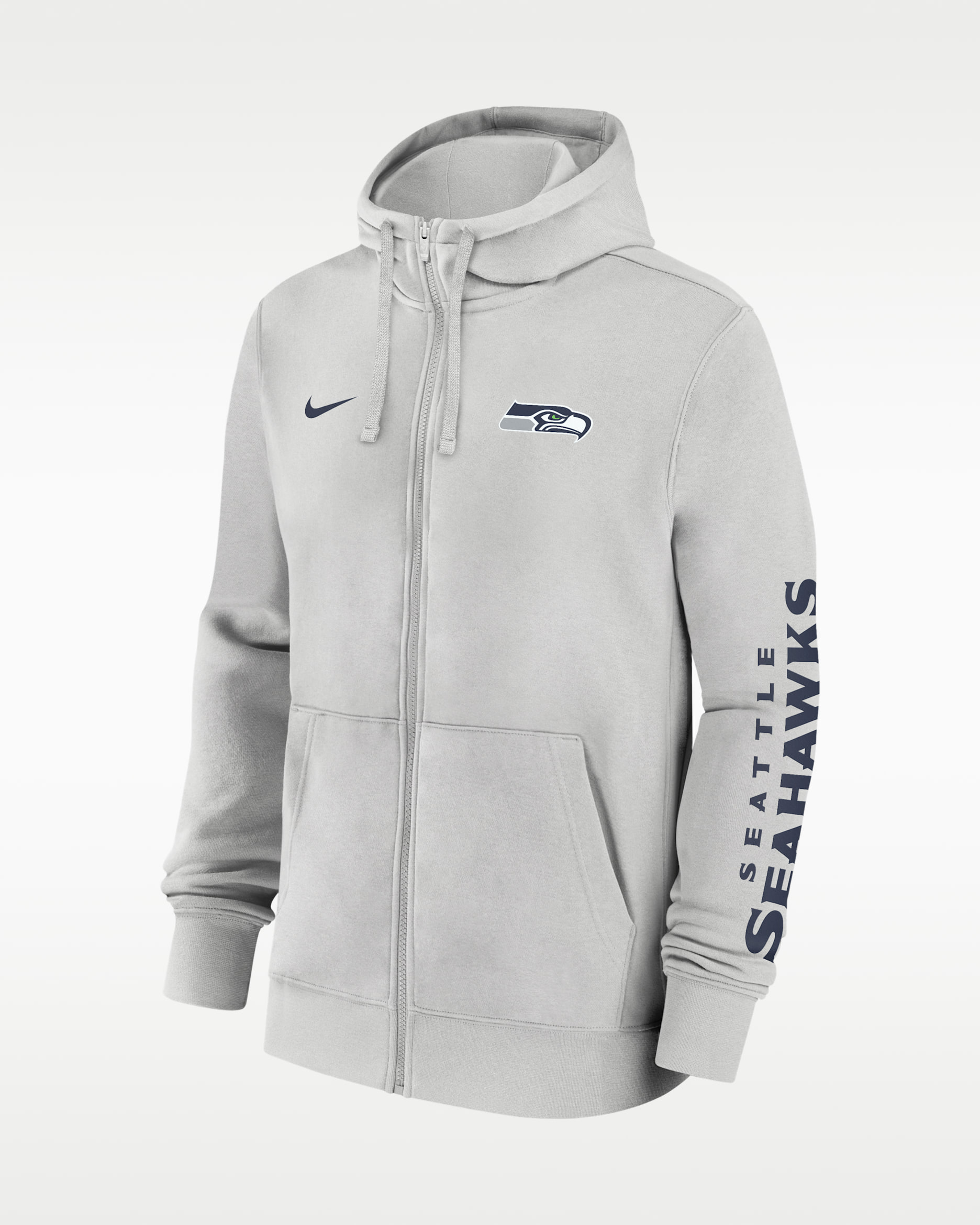 Seattle Seahawks Club Men's Nike NFL Full-Zip Hoodie - Grey