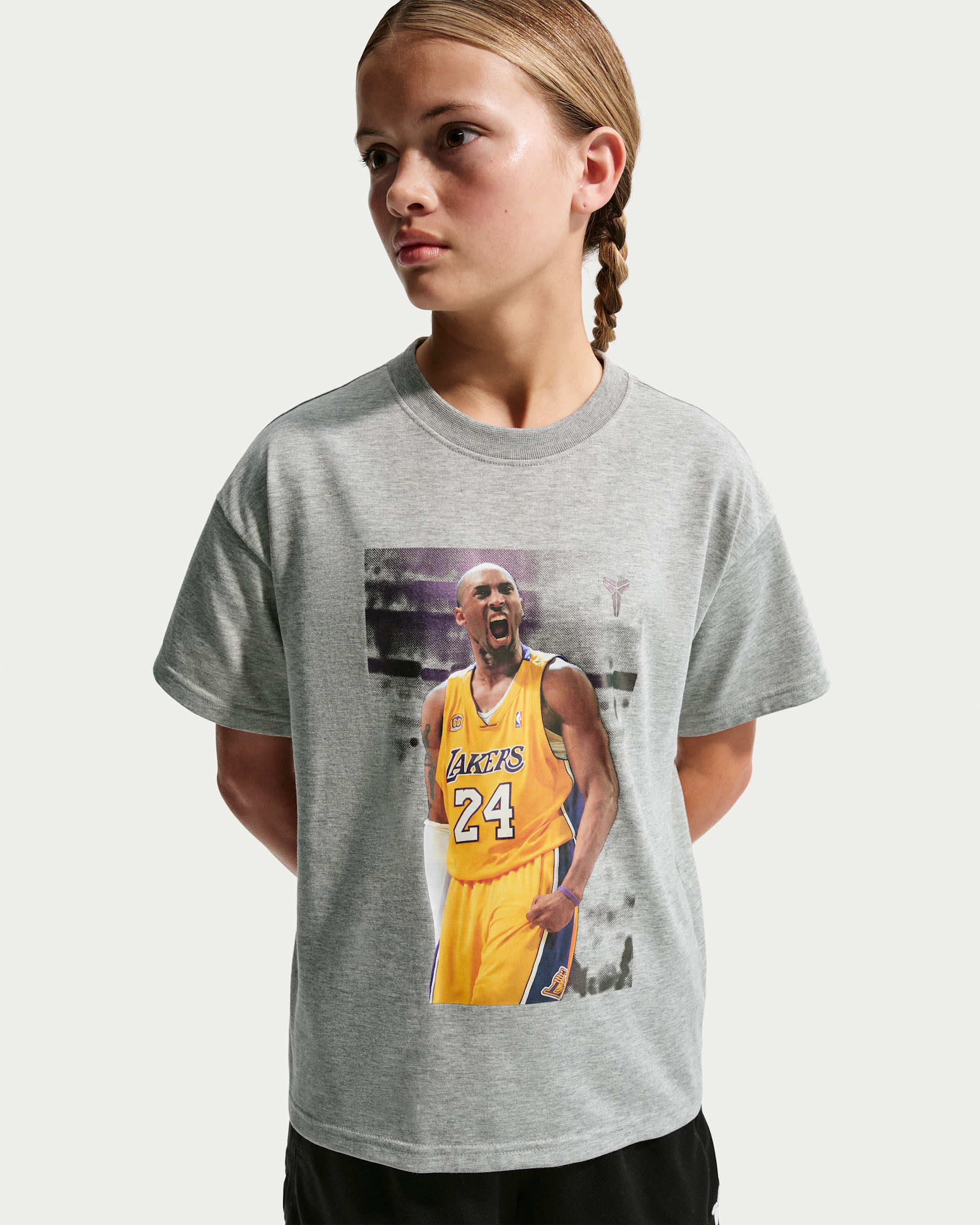 Kobe Big Kids' Dri-FIT Max90 T-Shirt - Dark Grey Heather