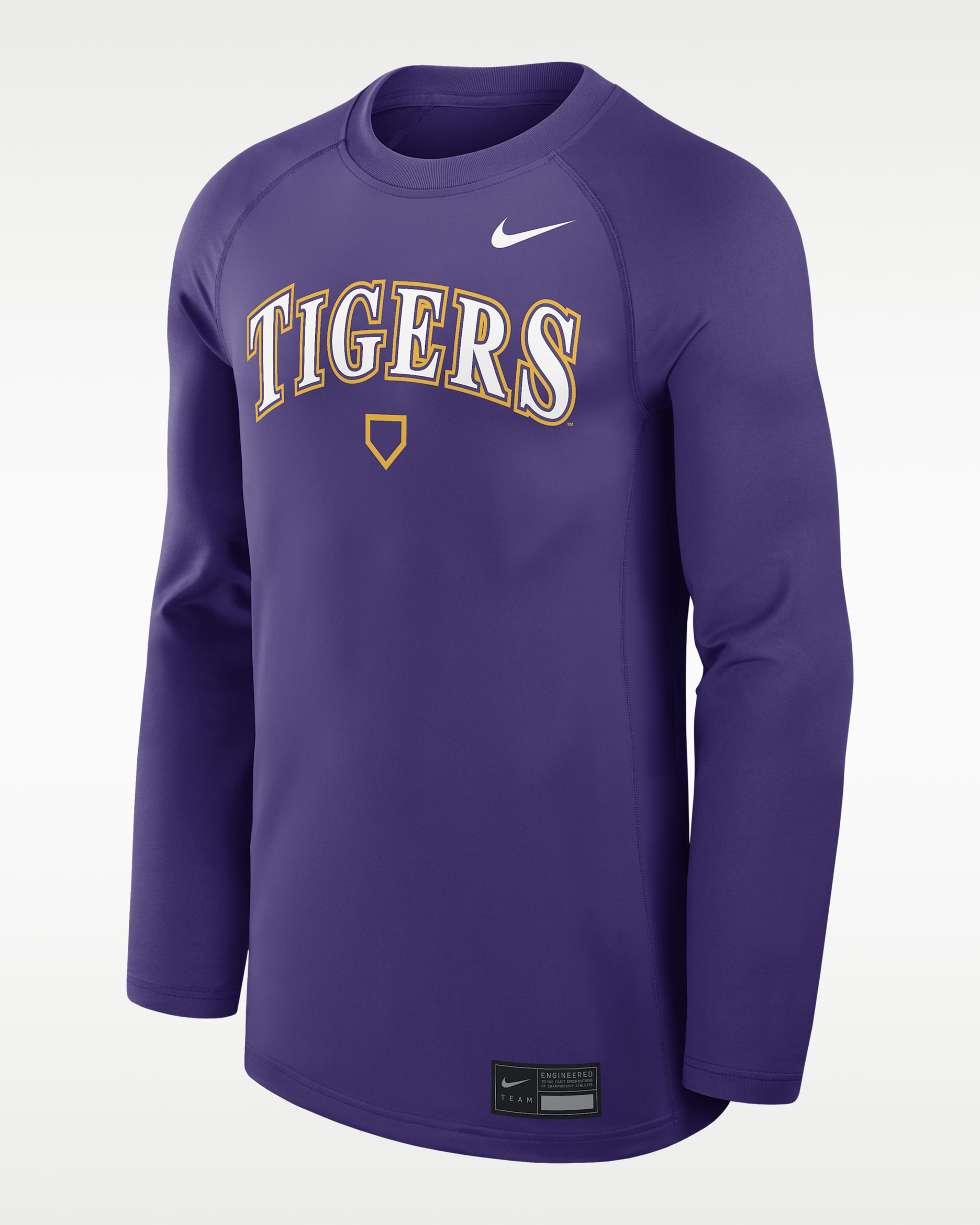 LSU Dugout Game Time Men's Nike Dri-FIT College Long-Sleeve T-Shirt - Purple