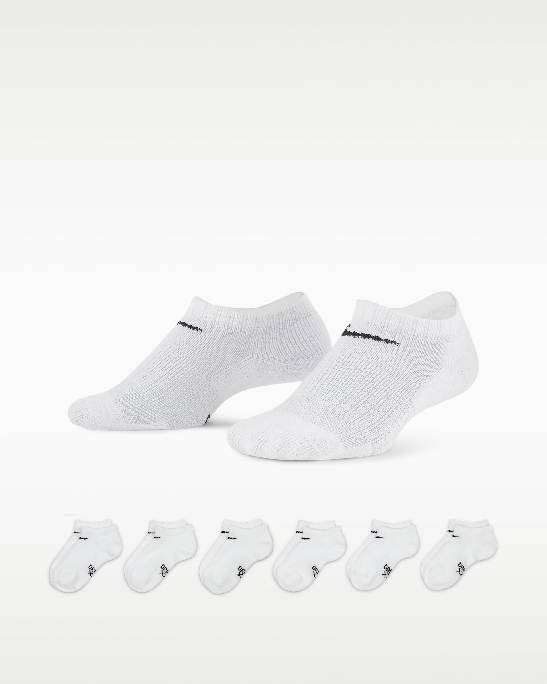Nike Dri-FIT Performance Basics Little Kids' No-Show Socks (6 Pairs) - White