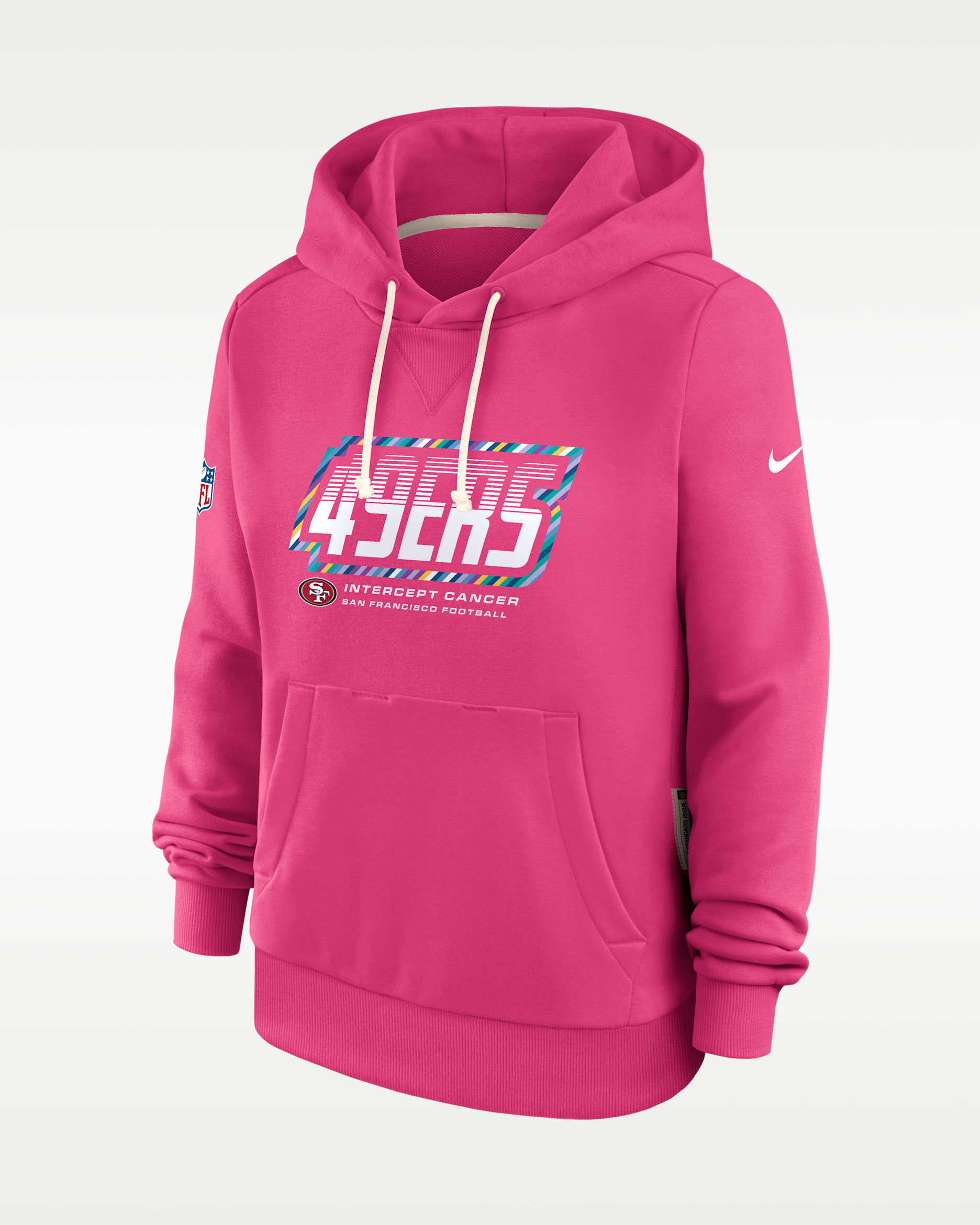 San Francisco 49ers Crucial Catch Standard Issue Women's Nike Dri-FIT NFL Pullover Hoodie - Pink
