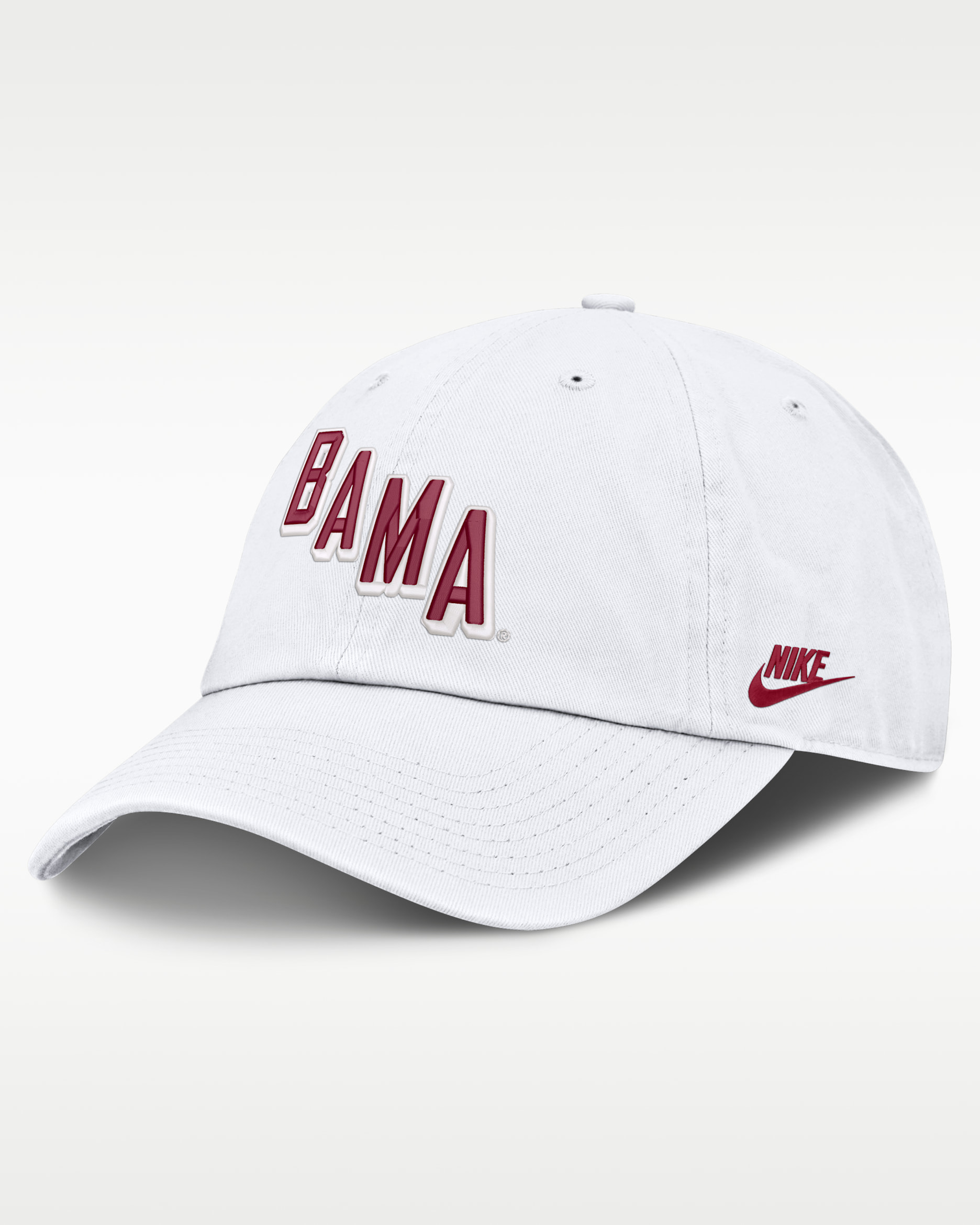 Alabama Natural Club Men's Nike College Adjustable Hat - White