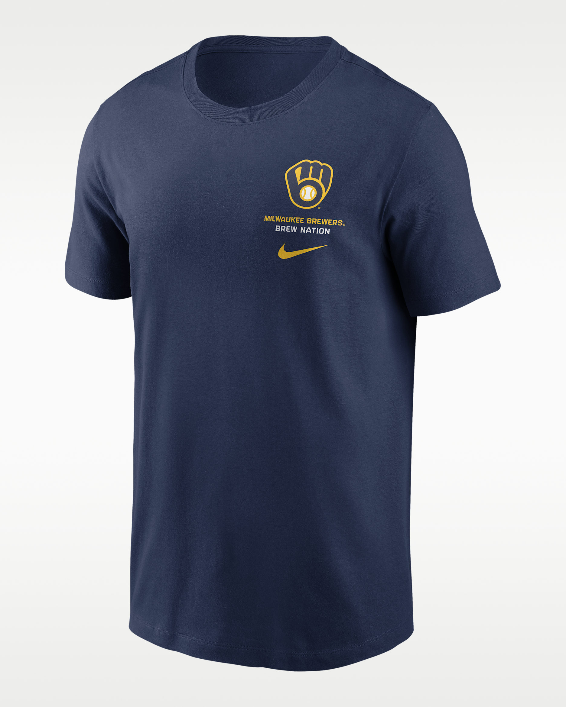 Playera Nike de la MLB para hombre Milwaukee Brewers 2-Hit - Azul marino