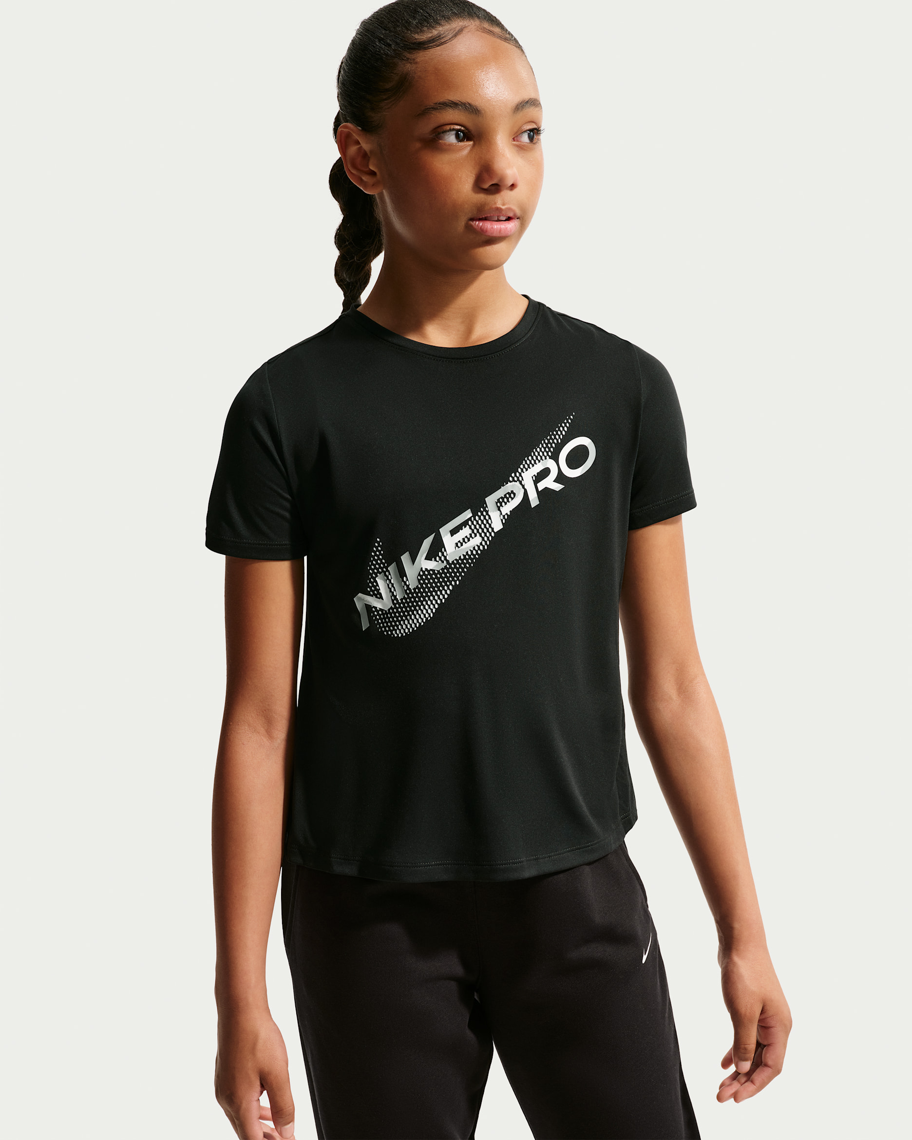 Nike Pro Older Kids' (Girls') Dri-FIT Short-Sleeve Top - Black