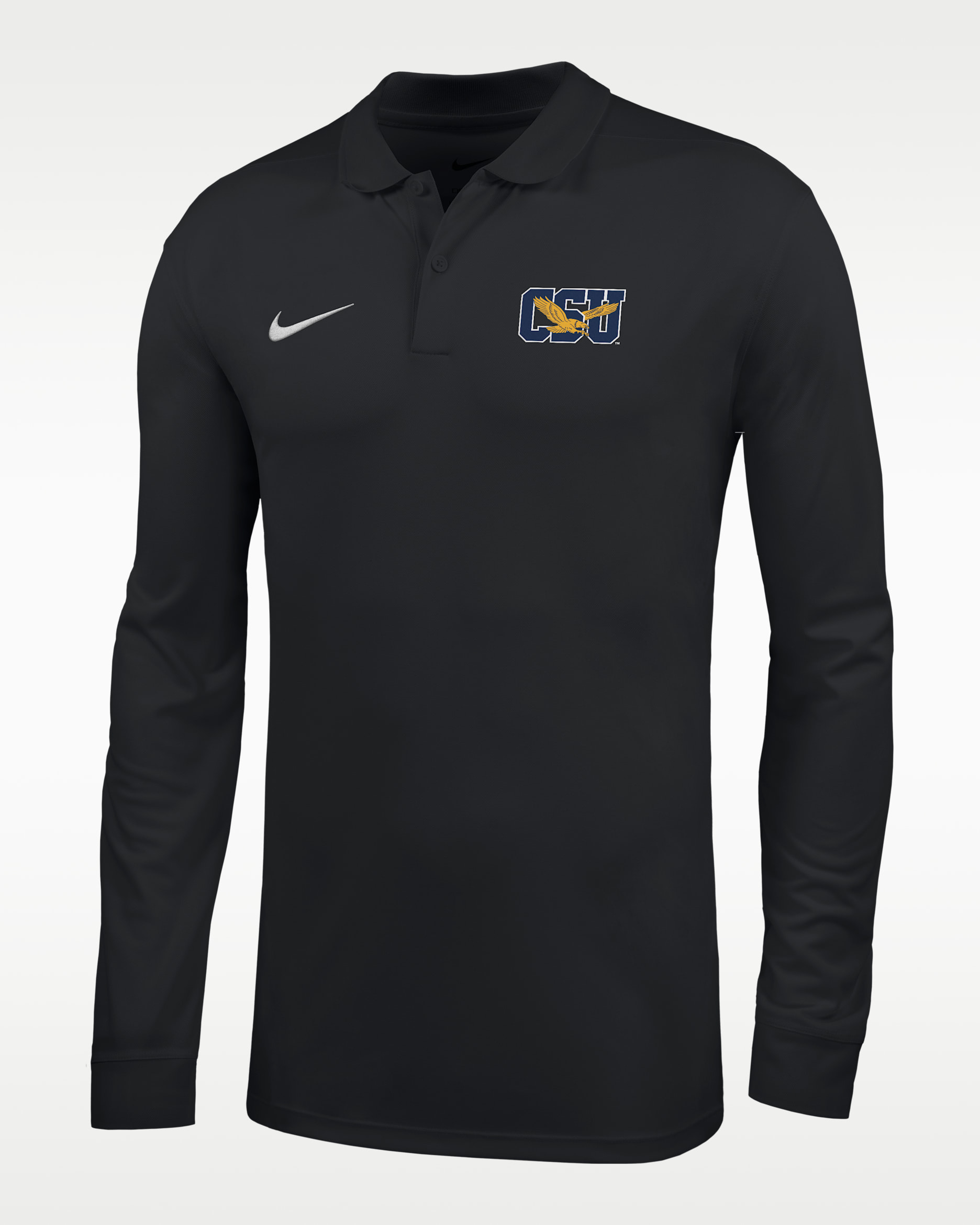 Nike College (Coppin State University) Men's Dri-FIT Long-Sleeve Polo - Black