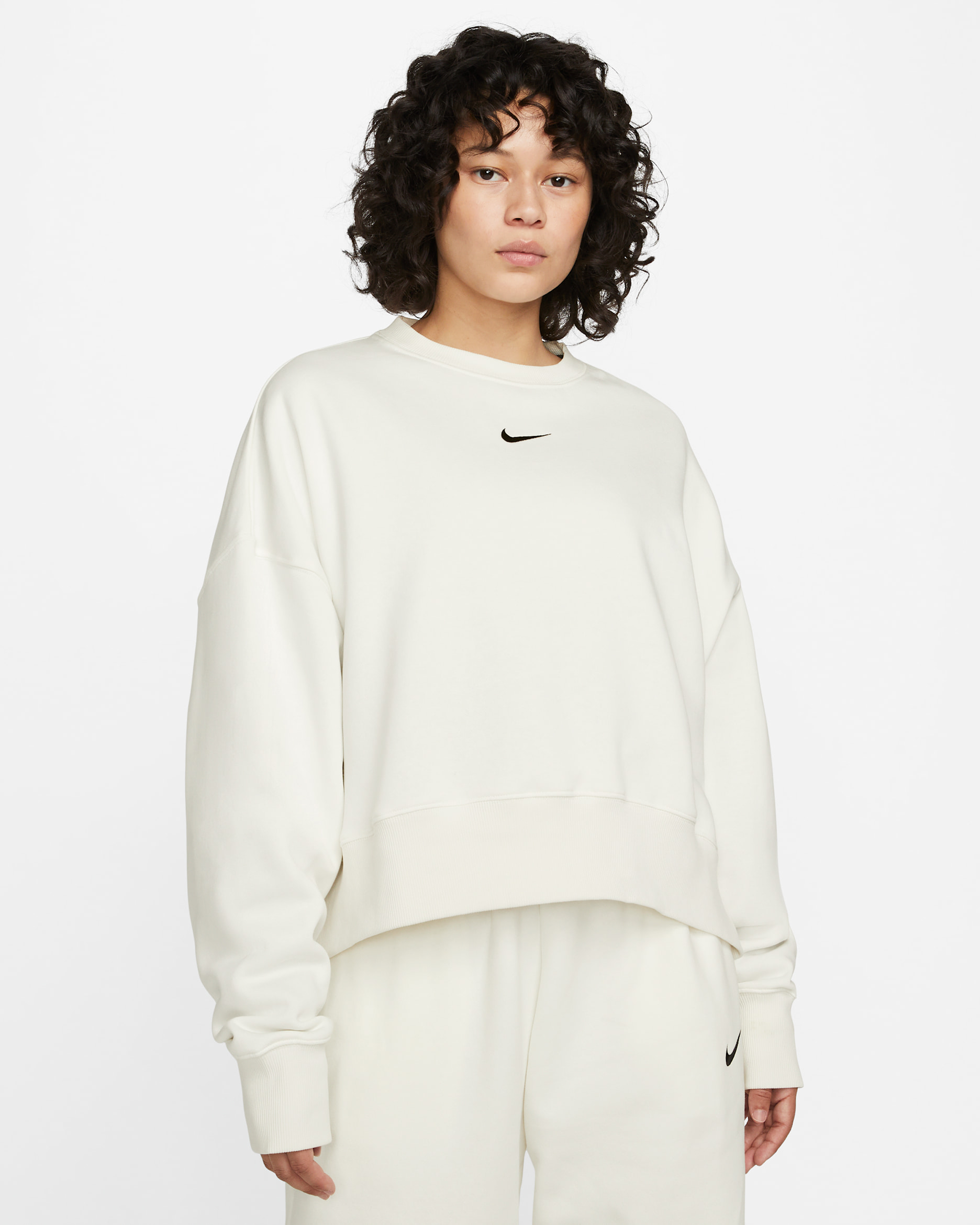 Nike Sportswear Phoenix Fleece Women's Over-Oversized Crew-Neck Sweatshirt - Sail/Black