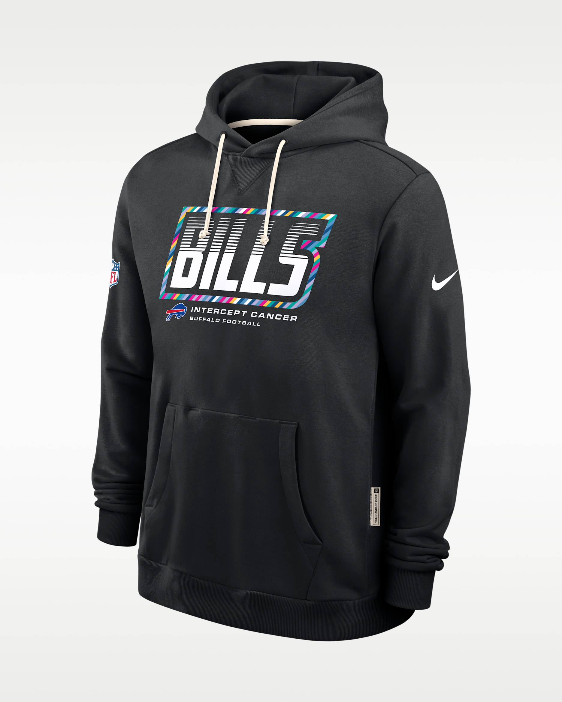 Sudadera con gorro sin cierre Nike Dri-FIT de la NFL para hombre Buffalo Bills Crucial Catch Sideline Standard Issue - Negro