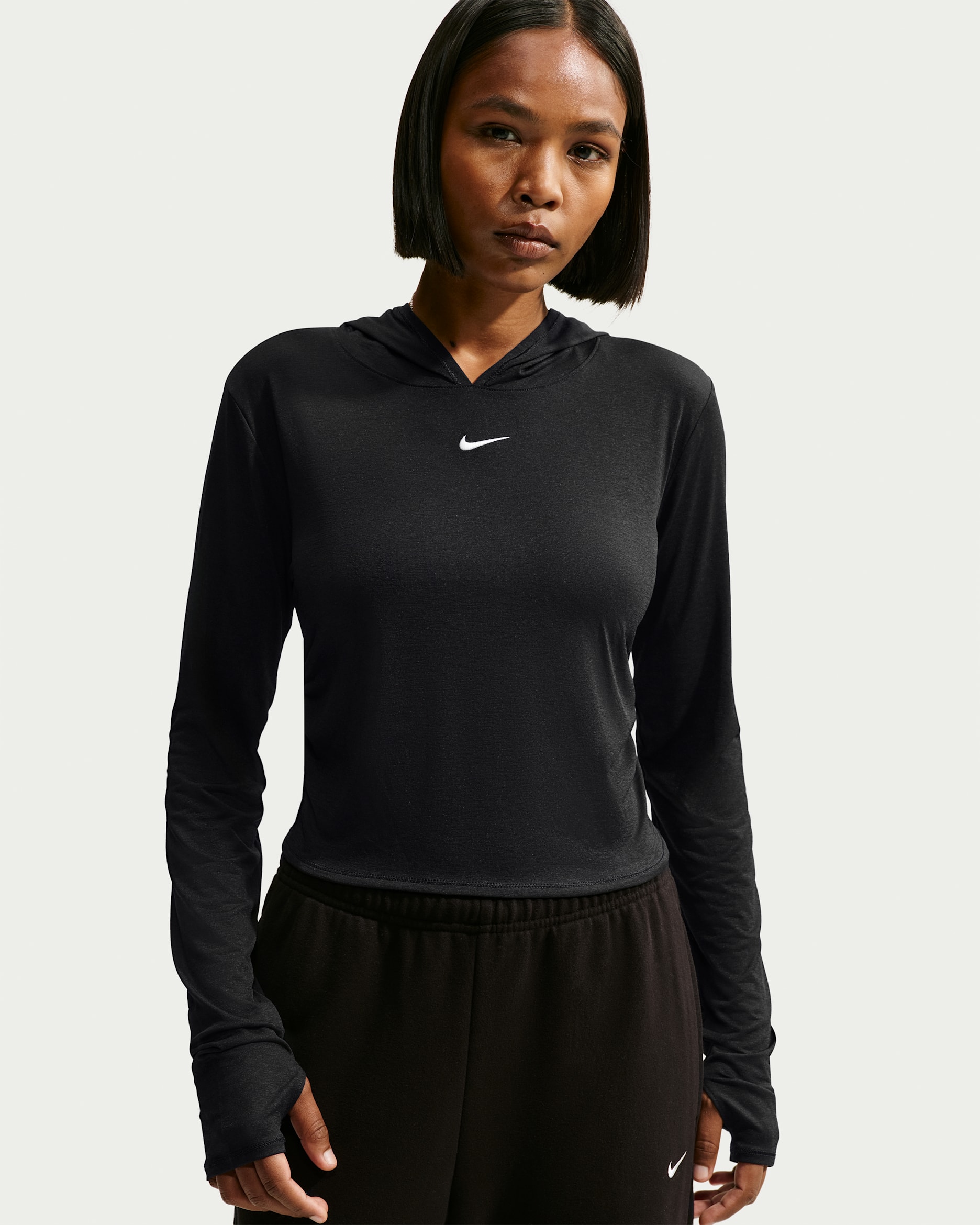 Nike Sportswear Women's Slim Long-Sleeve Sheer Top - Black/Sail
