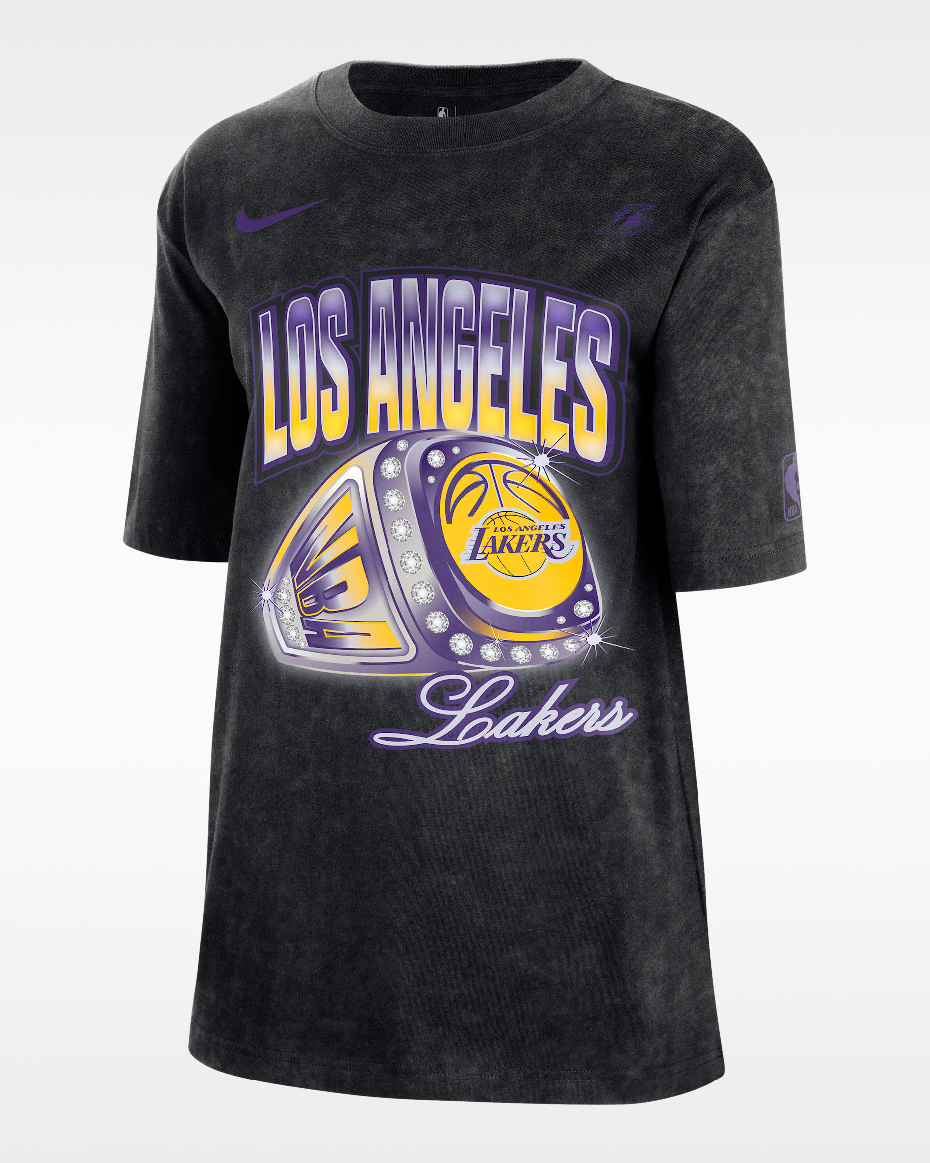 Playera Nike de la NBA para mujer Los Angeles Lakers Courtside - Negro