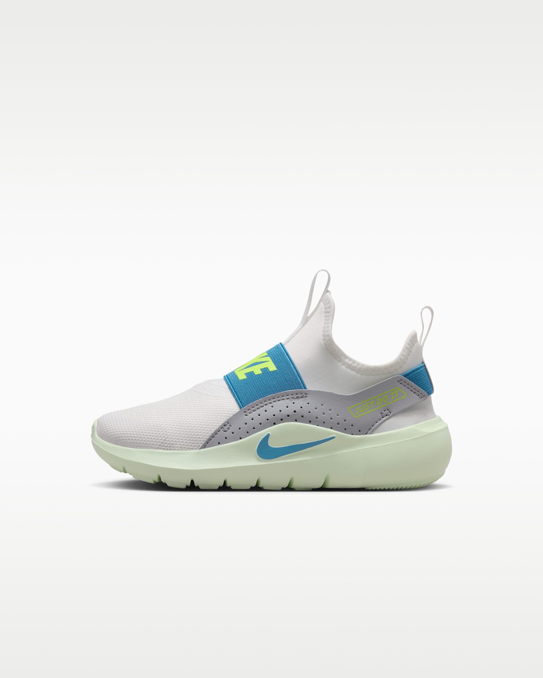 Nike Flex Runner 4 Little Kids' Shoes - Summit White/Wolf Grey/Volt Tint/Dutch Blue