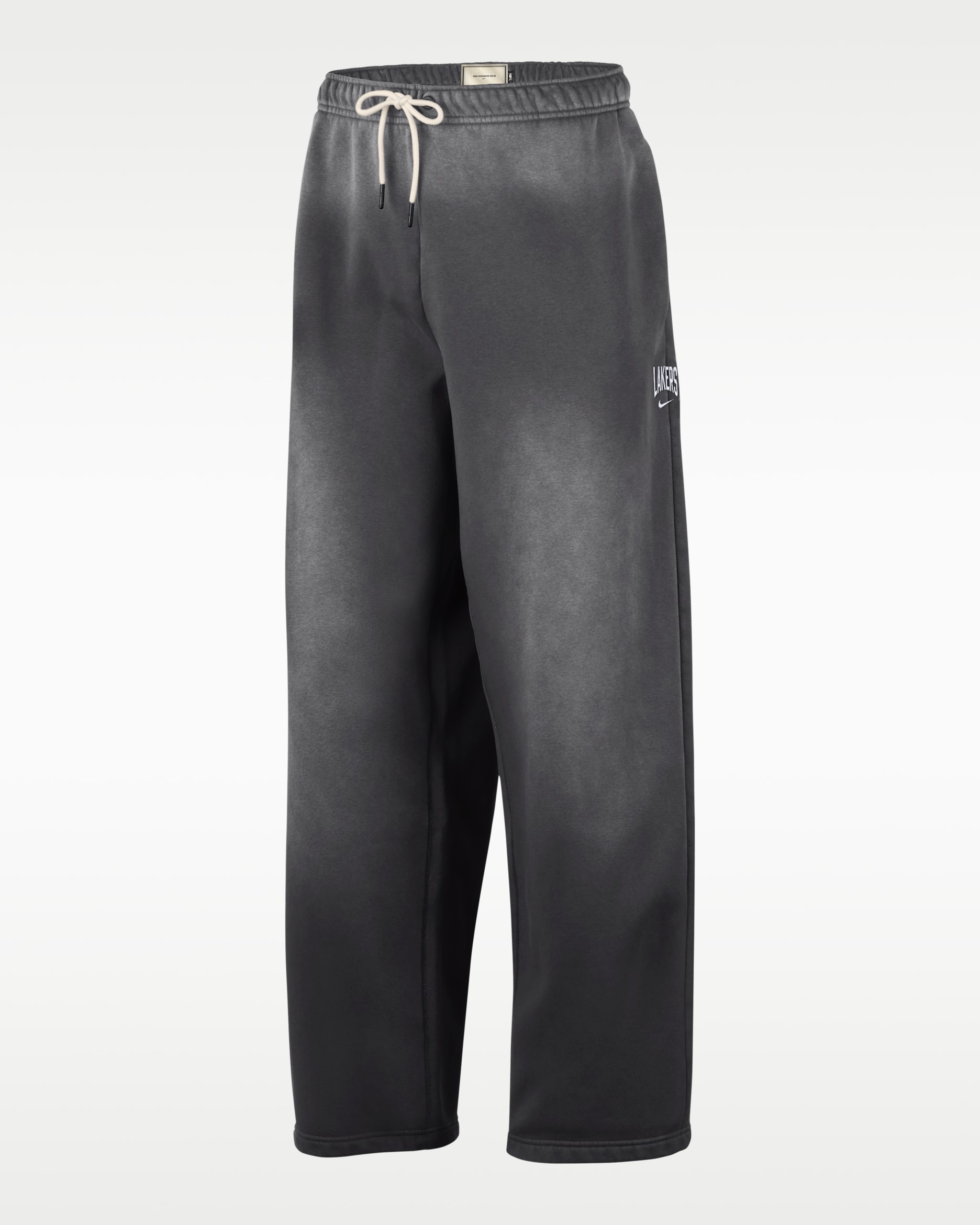 Los Angeles Lakers Standard Issue Nike Men's Fleece Open-Hem Basketball Pants - Dark Charcoal/White