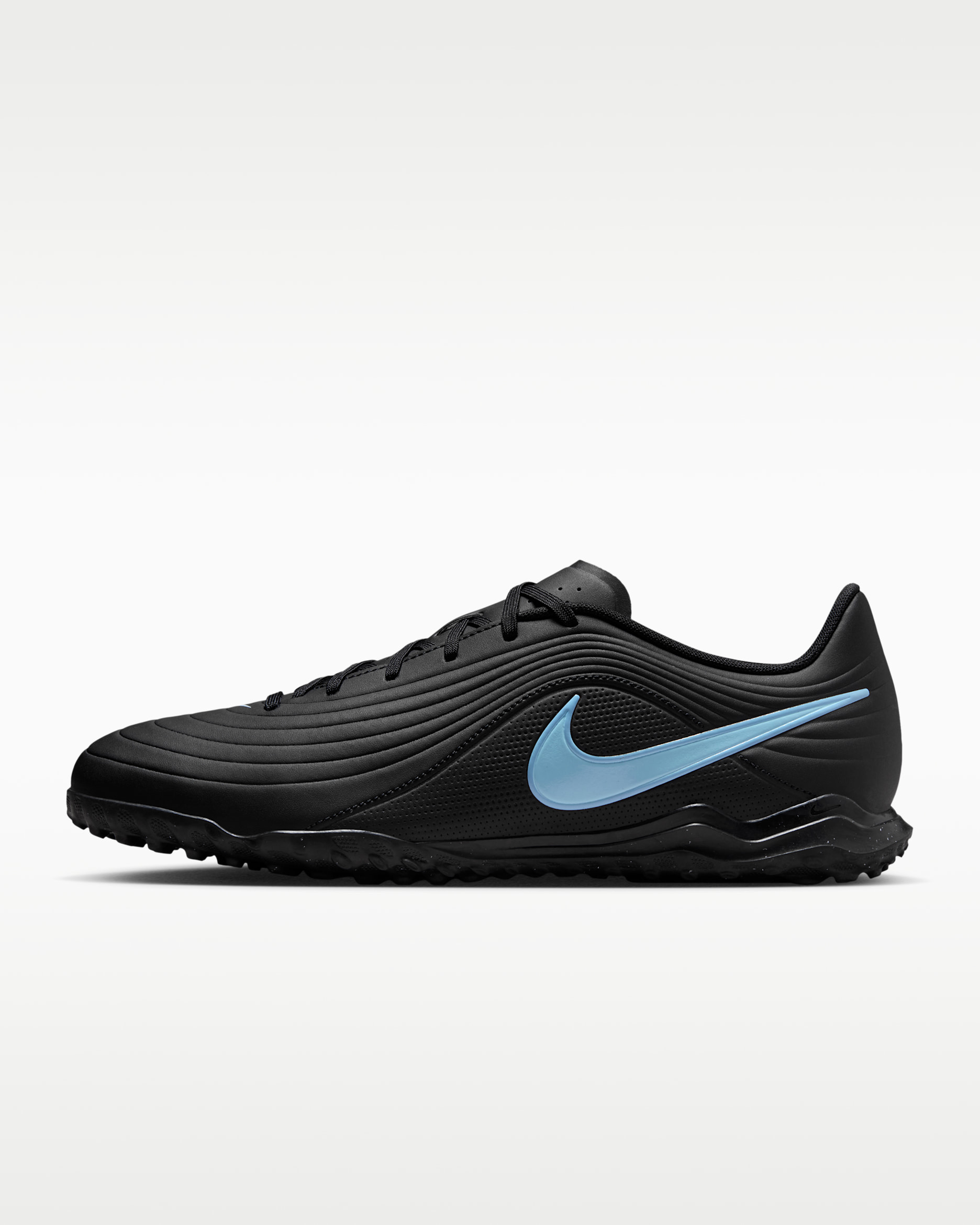 Nike Tiempo Maestro Club Turf Low-Top Soccer Shoes - Black/Ice Blue