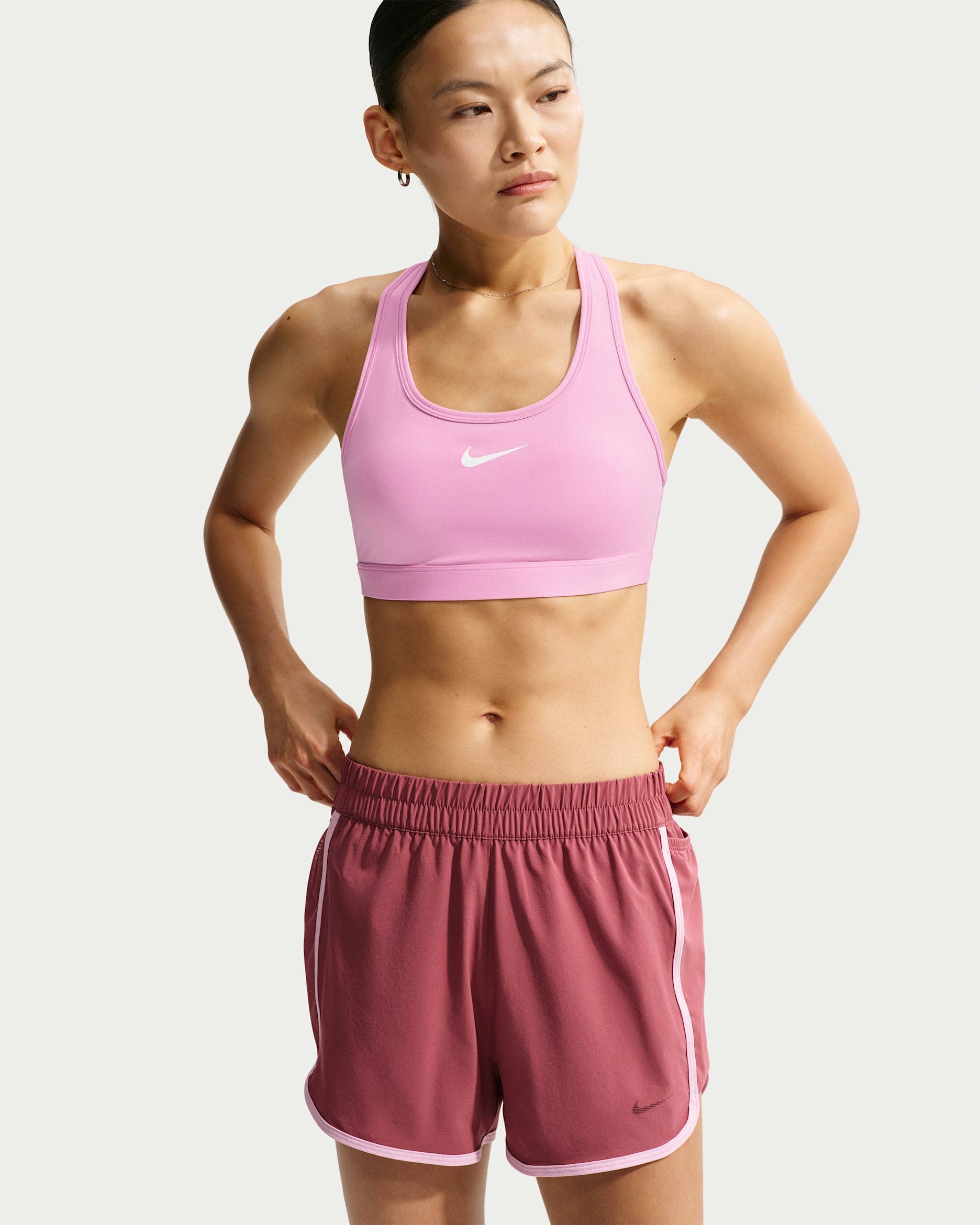 Nike Swoosh Medium-Support Women's Padded Sports Bra - Pink Rise/White