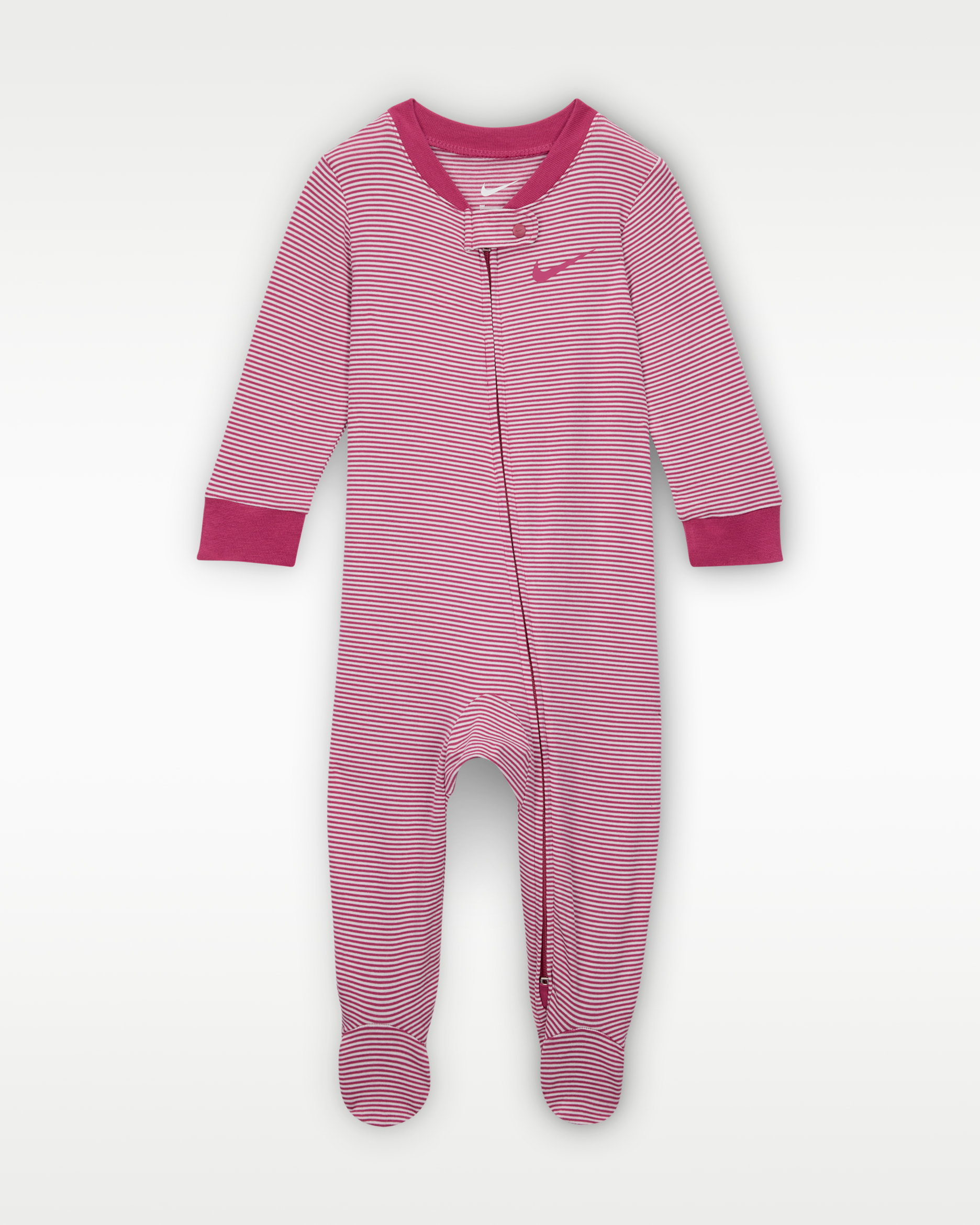 Nike Baby (0-9M) Striped Footed Coverall - Sweet Beet