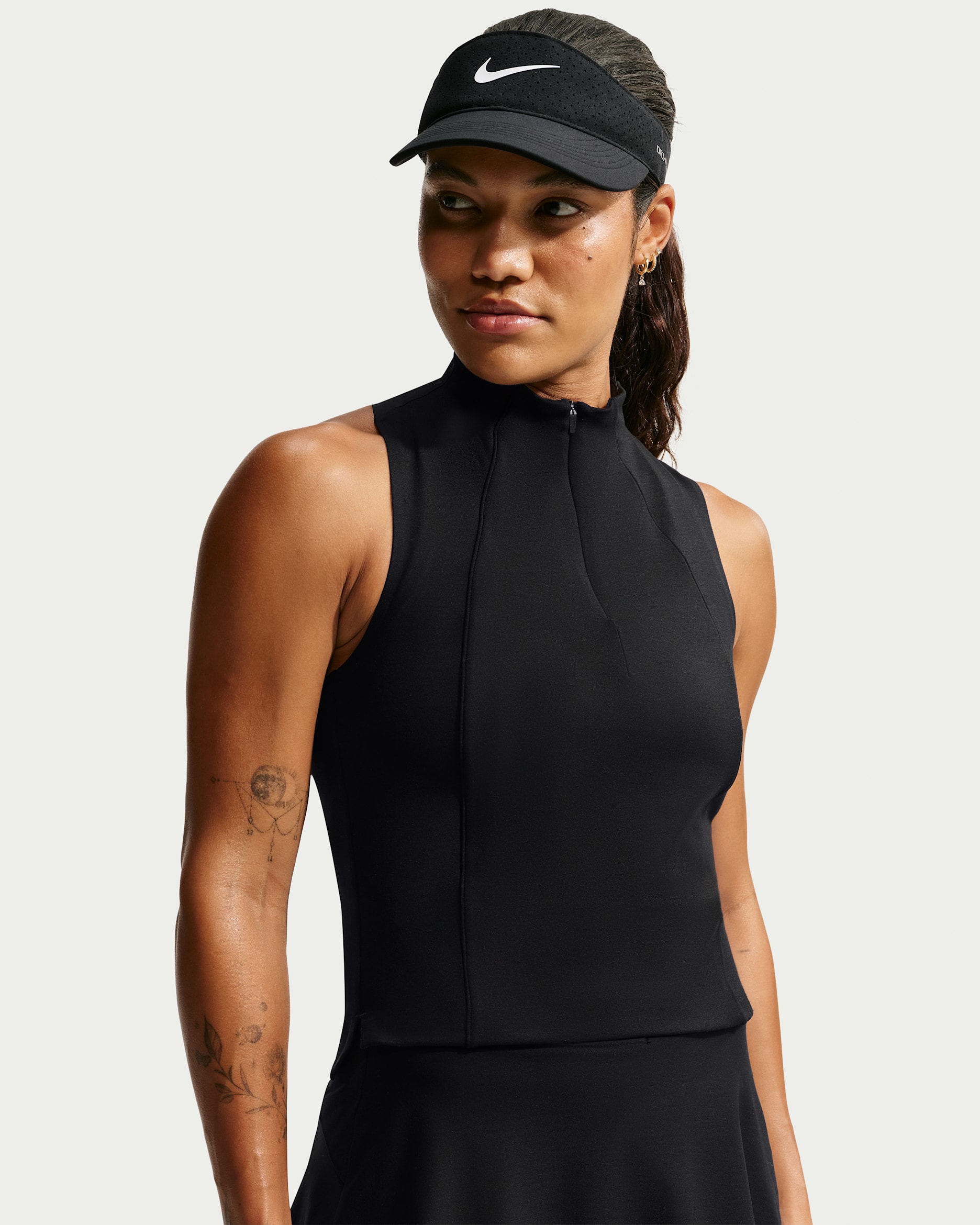 Nike Tailored Performance Women's Dri-FIT Sleeveless Golf Polo - Black/White