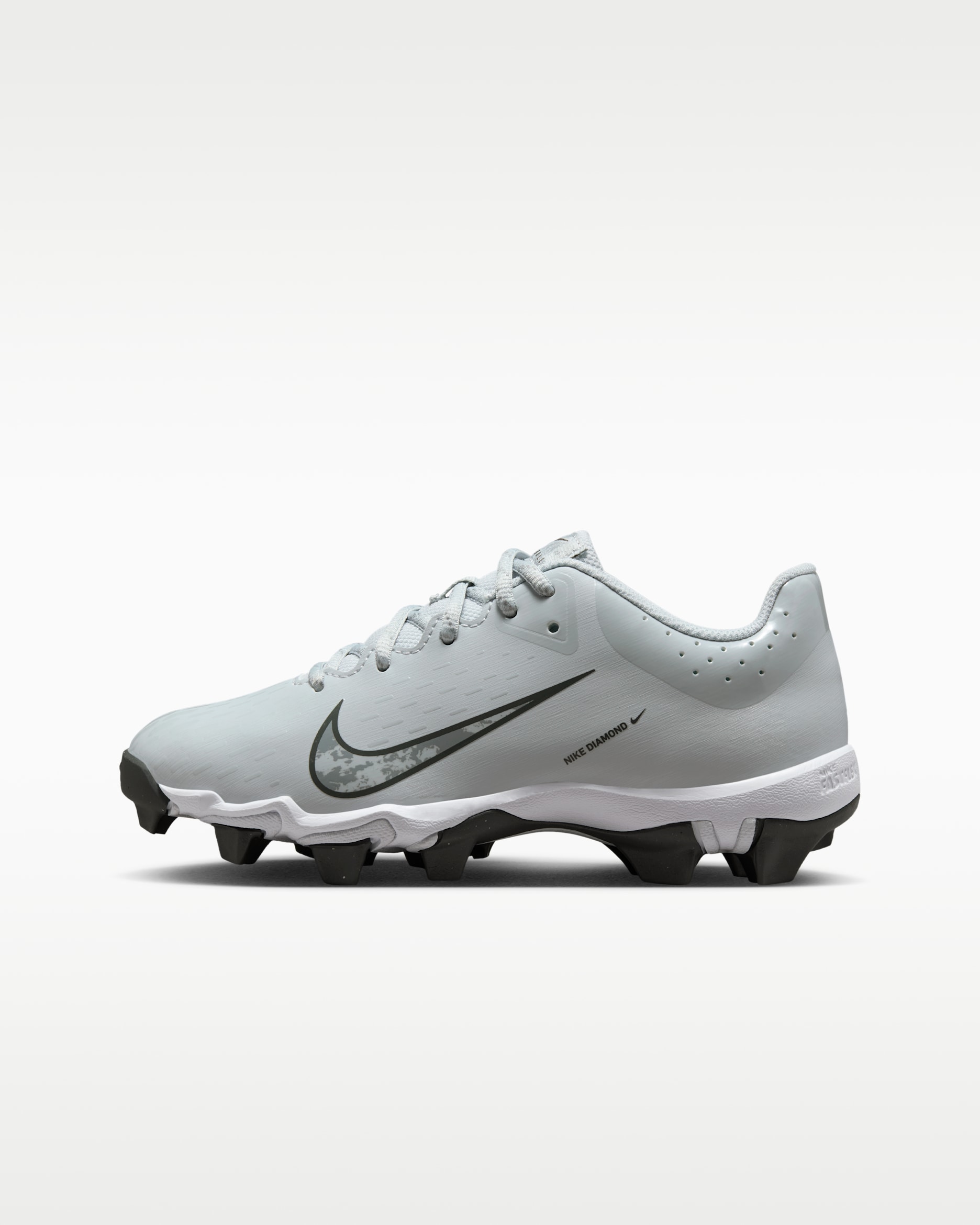 Nike Hyperdiamond 4 Keystone Big Kids' Softball Cleats - Pure Platinum/Wolf Grey/White/Iron Grey