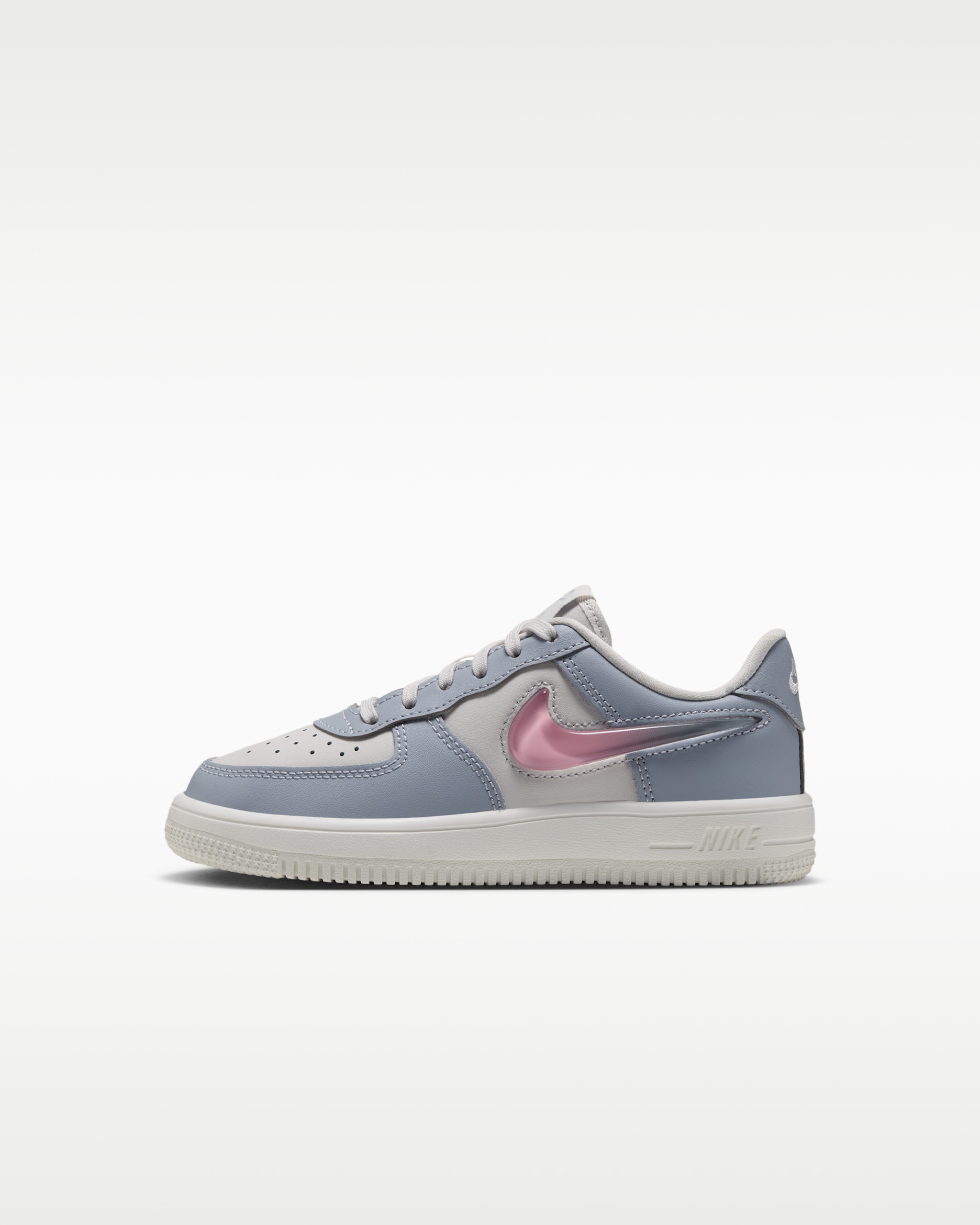 Nike Force 1 Low Little Kids' Shoes - Wolf Grey/Phantom/Sail/Pink Rise