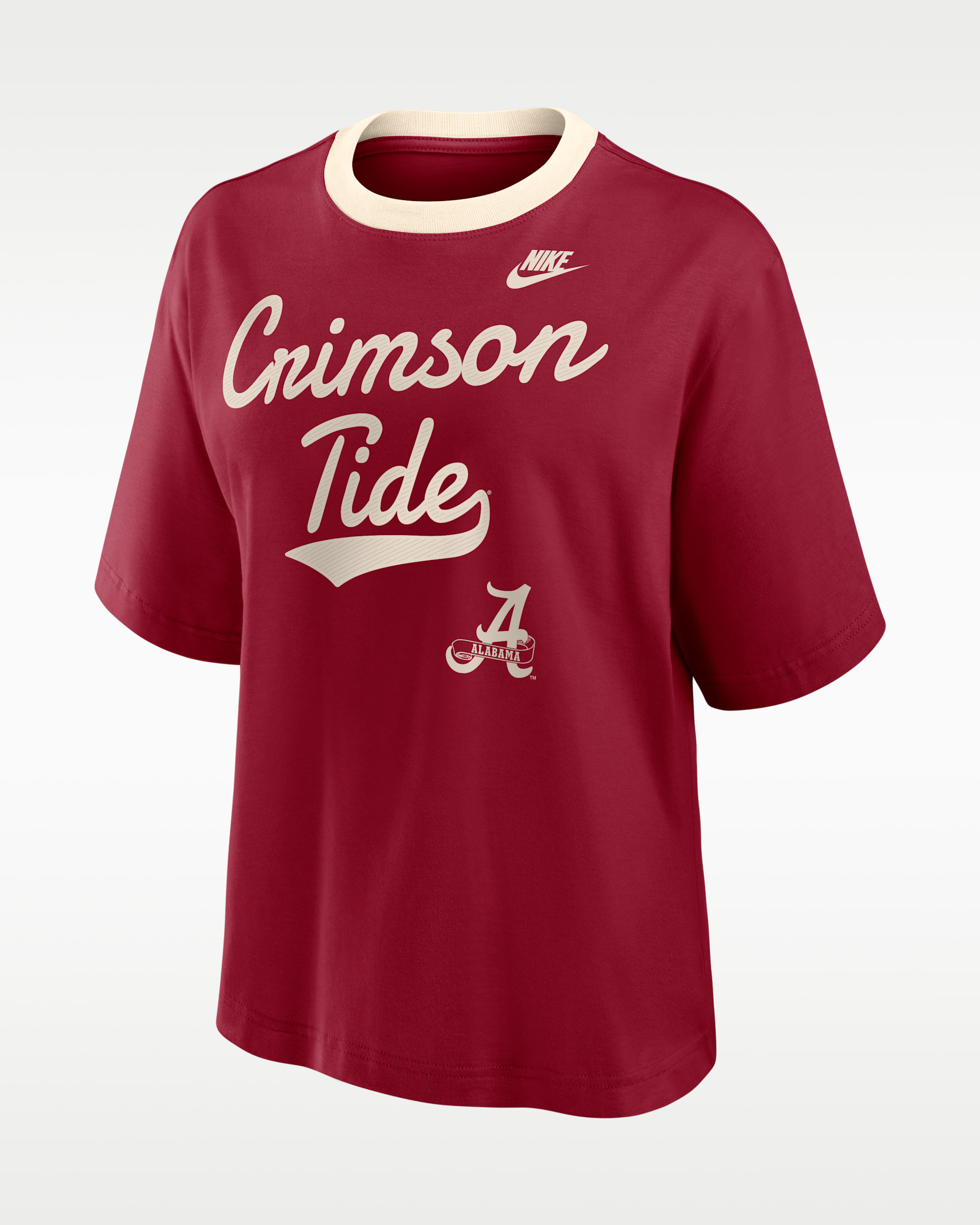 Alabama Legacy Fight Song Boxy Women's Nike College T-Shirt - Team Crimson/Natural