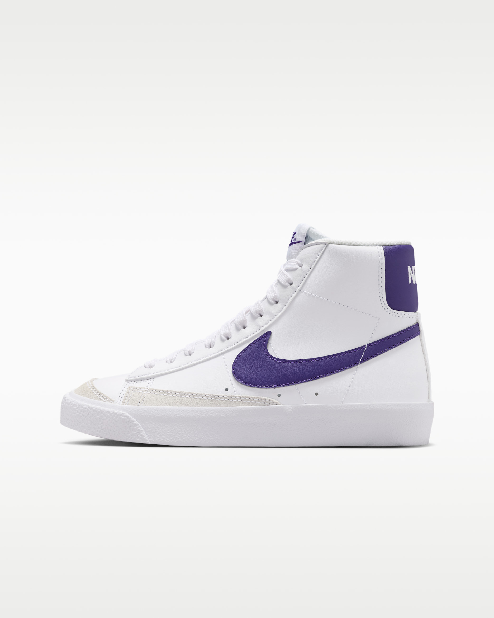 Tenis para niños grandes Nike Blazer Mid '77 - Blanco/Morado cancha