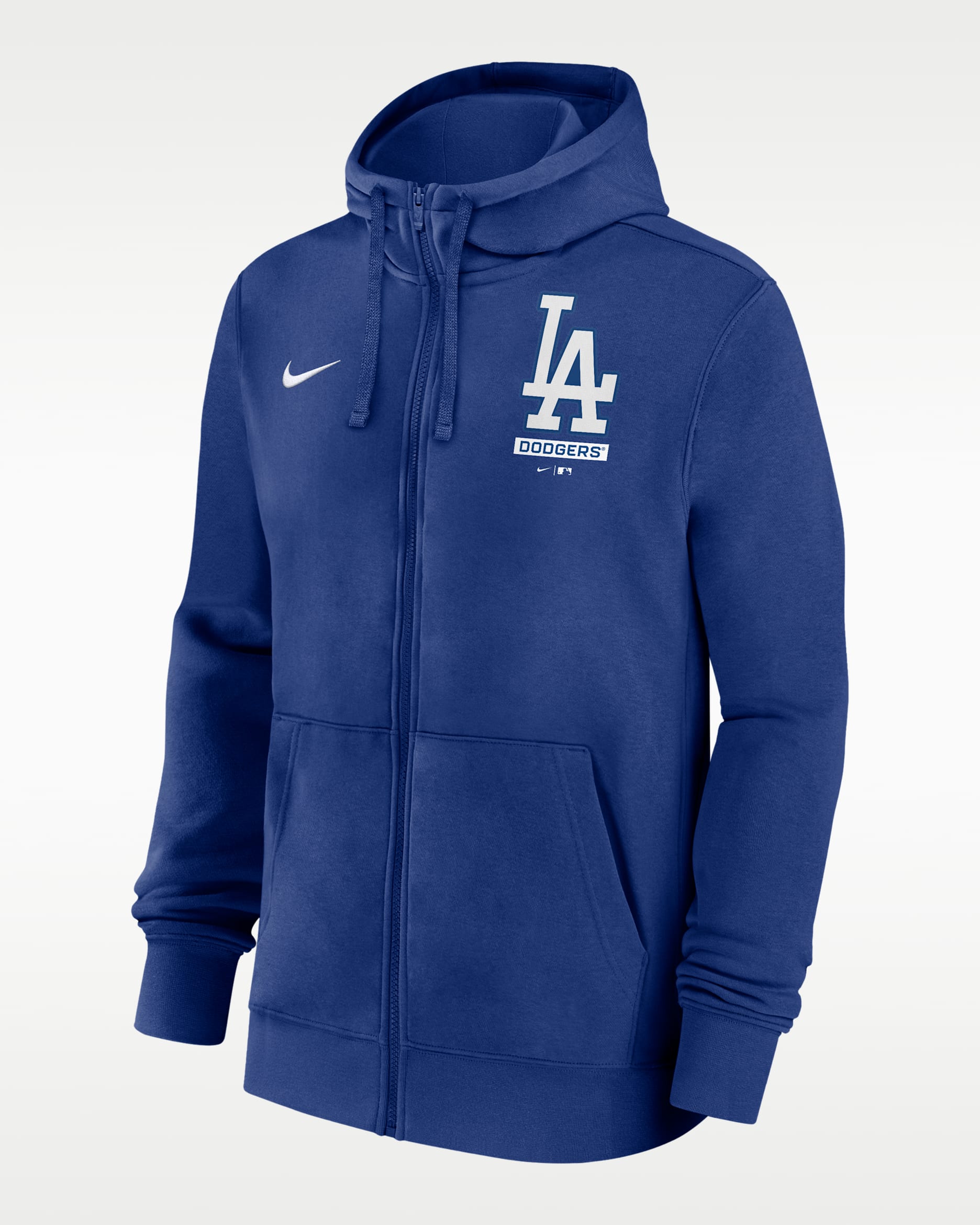 Sudadera con gorro Nike de la MLB de cierre completo para hombre Los Angeles Dodgers Lockup - Azul enérgico