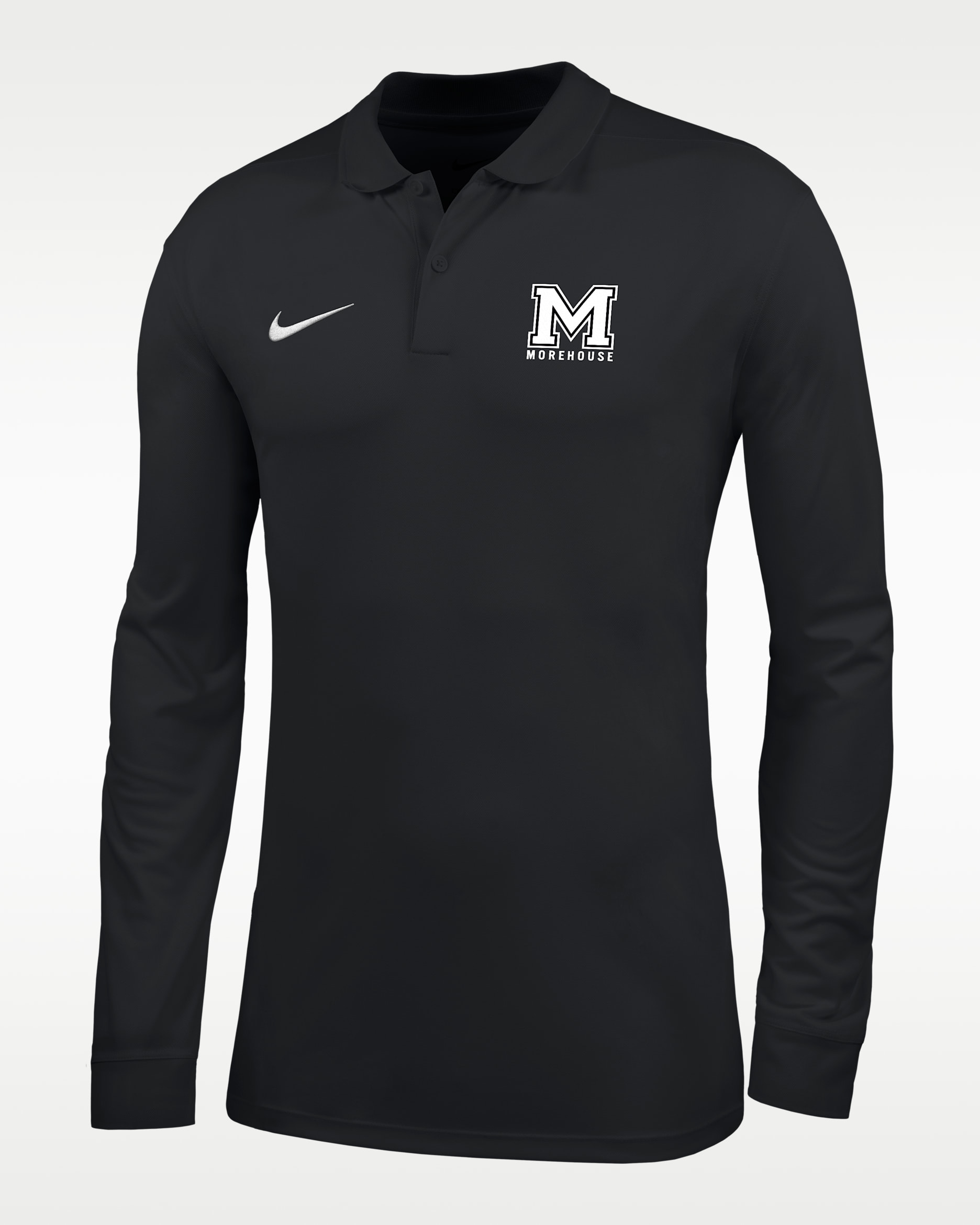 Nike College (Morehouse College) Men's Dri-FIT Long-Sleeve Polo - Black